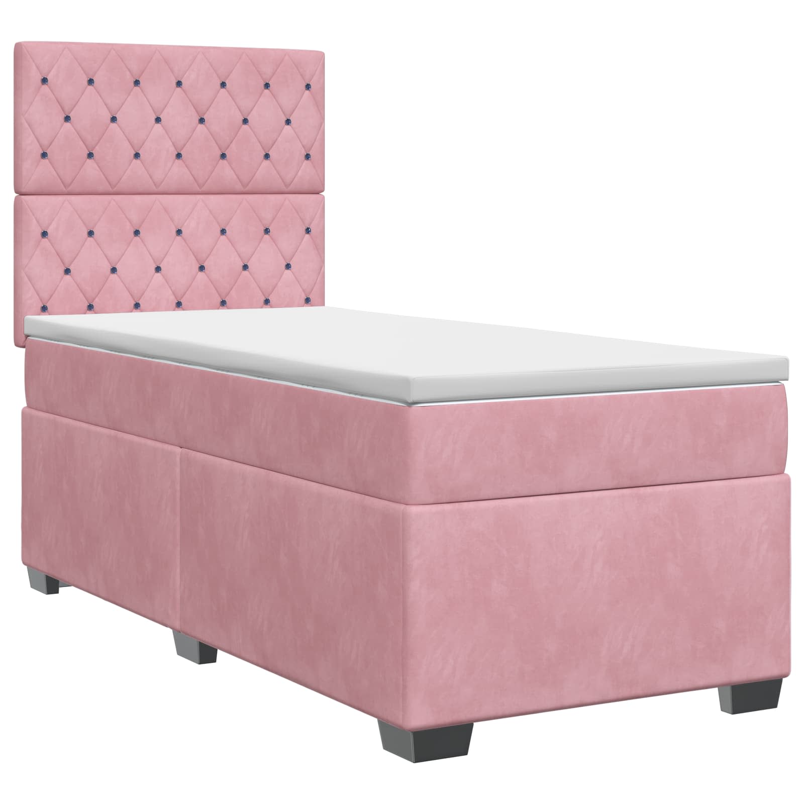 Boxspringbed met matras Roze 100 x 200 cm Fluweel – afbeelding 2