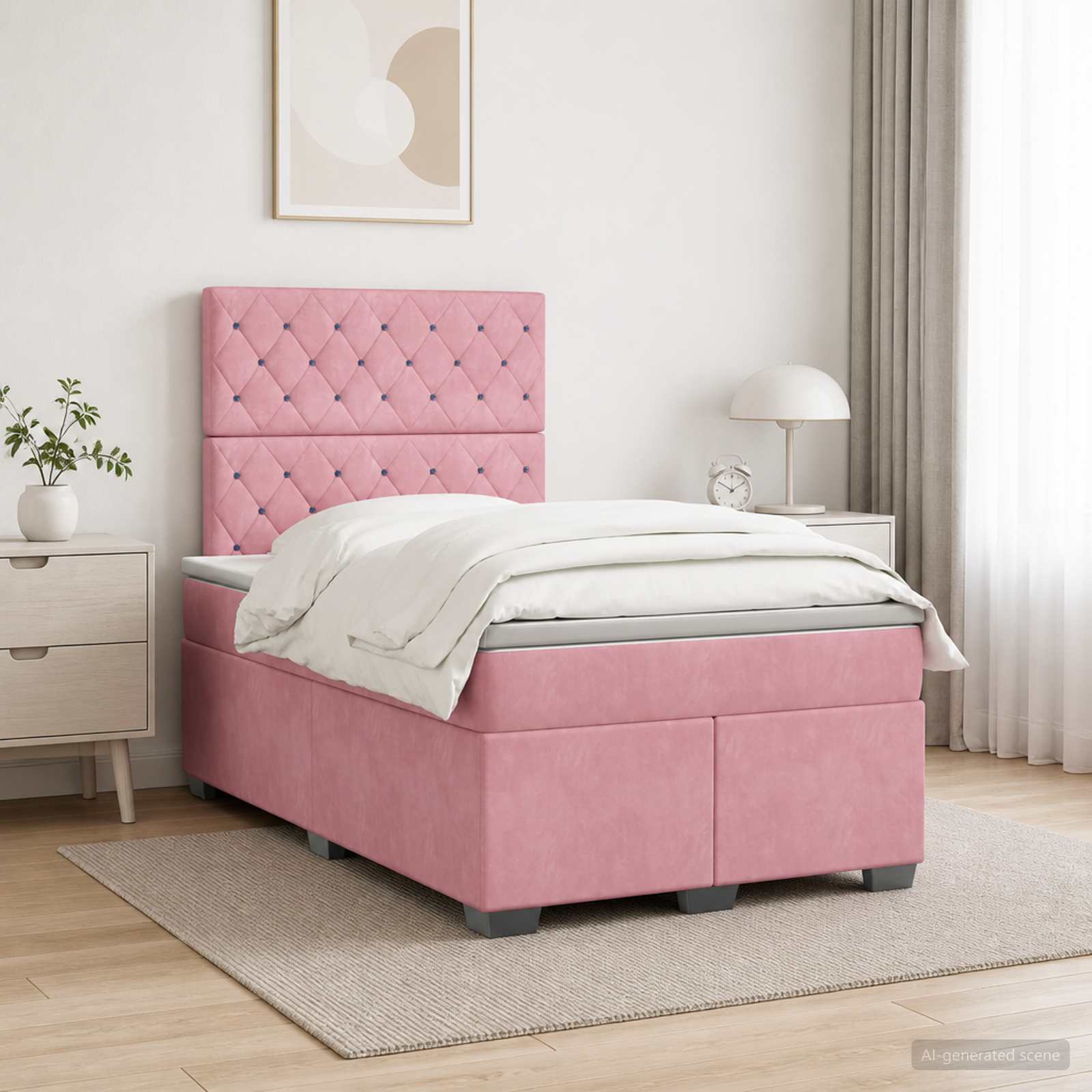 Boxspringbed met matras Roze 120 x 190 cm Fluweel