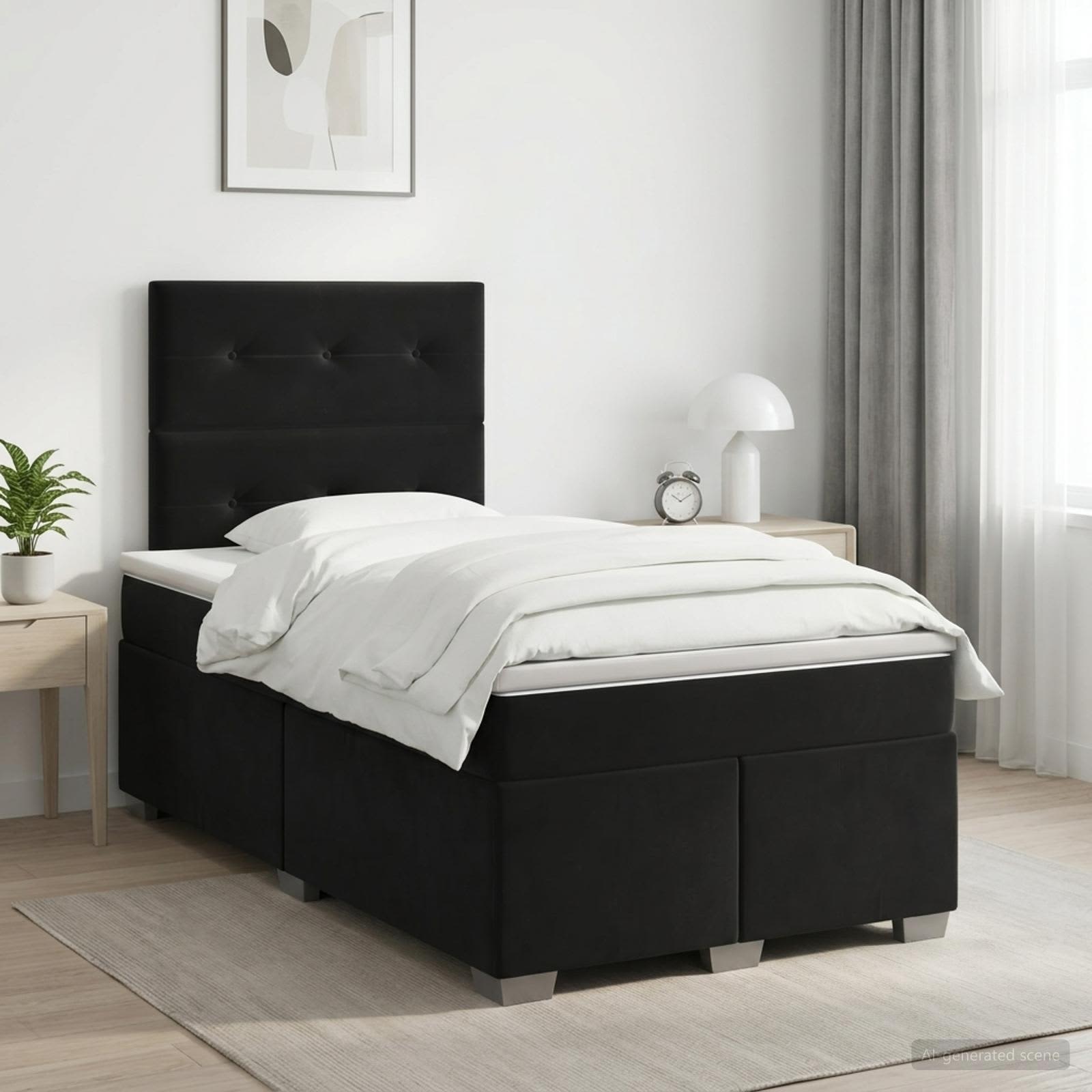 Boxspringbed met matras Zwart 120 x 200 cm Fluweel