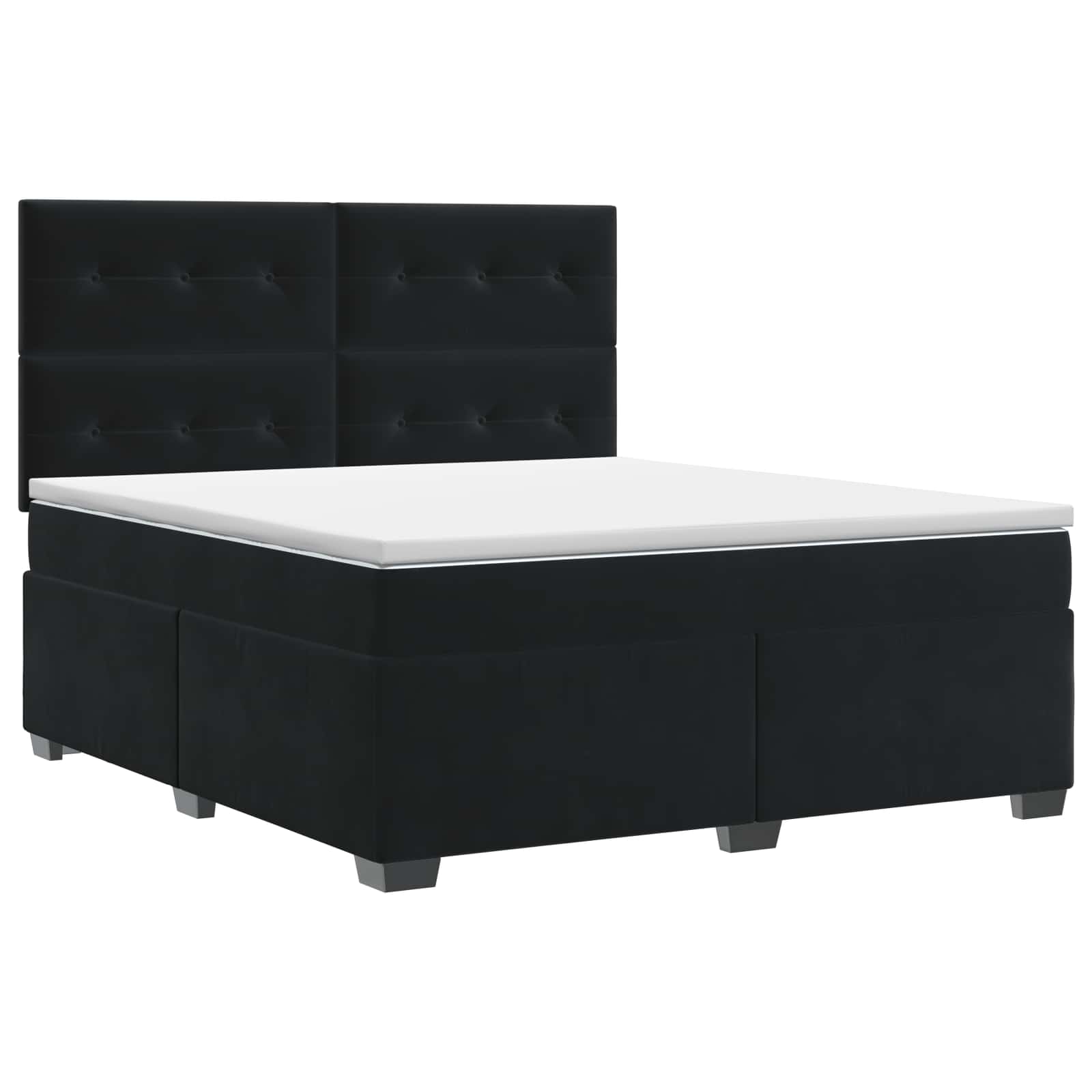 Boxspringbed met matras Zwart 160 x 200 cm Fluweel – afbeelding 2