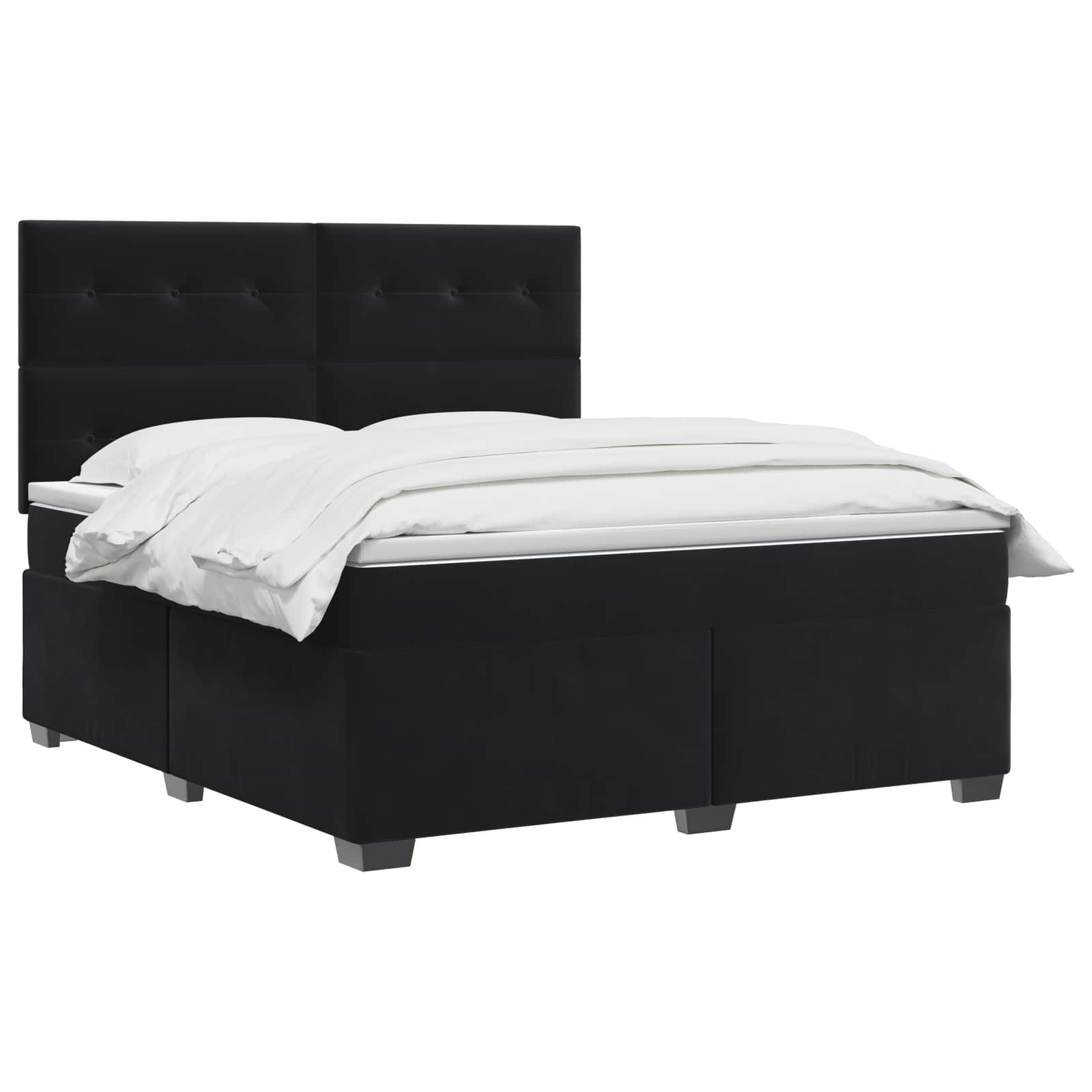 Boxspringbed met matras Zwart 160 x 200 cm Fluweel – afbeelding 3