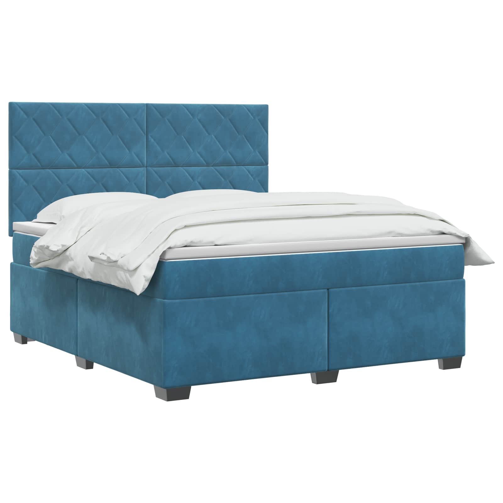 Boxspringbed met matras Blauw 180 x 200 cm Fluweel – afbeelding 3