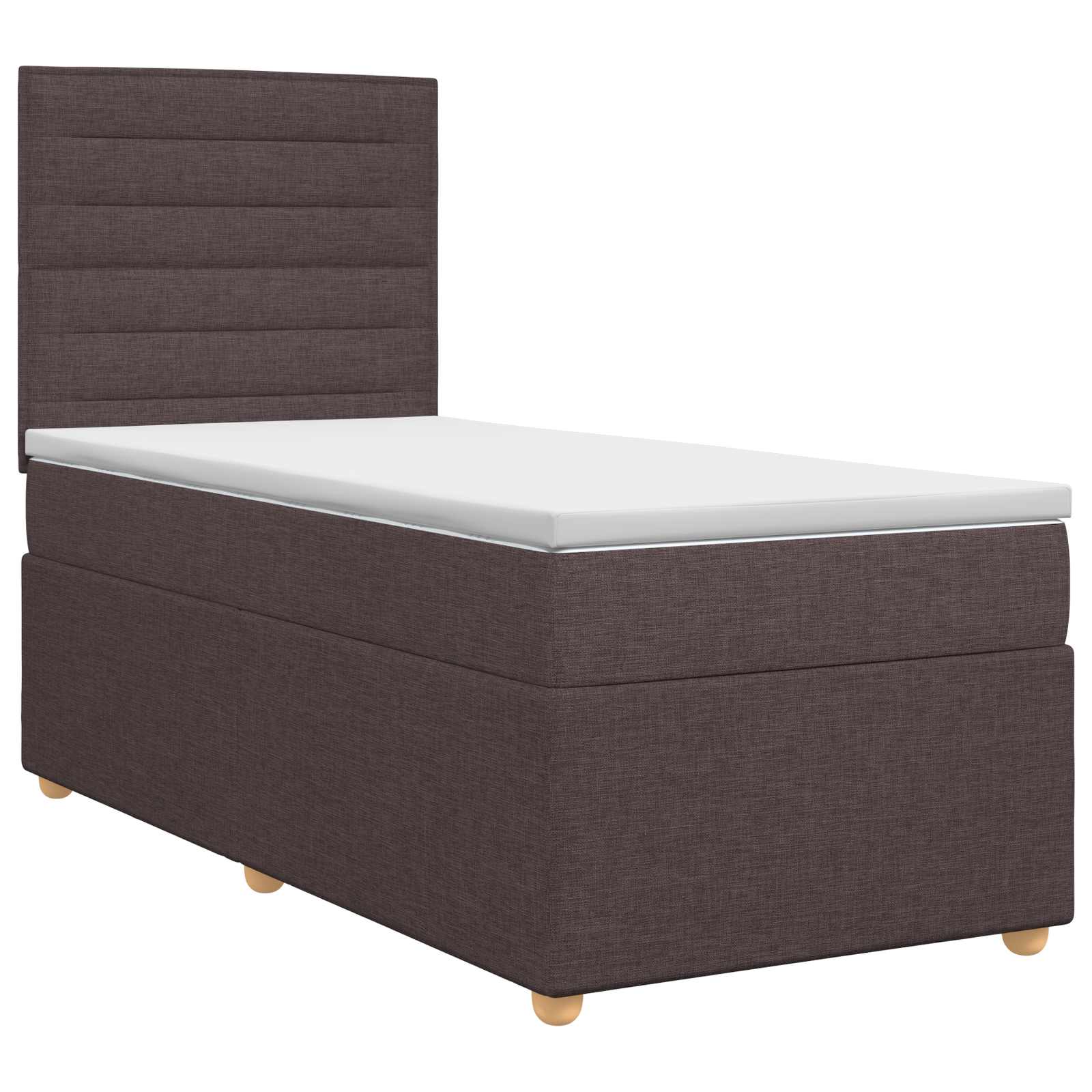 Boxspringbed met matras Donkerbruin 90 x 200 cm Stof – afbeelding 2