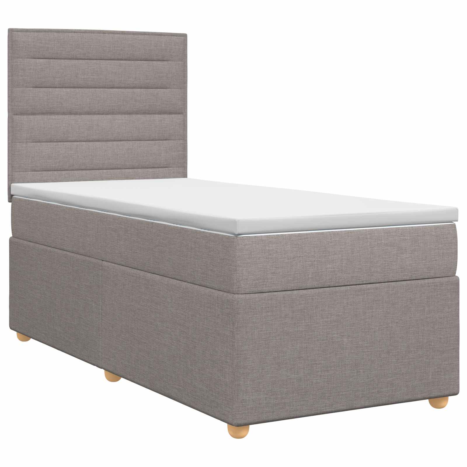 Boxspringbed met matras met hoofdeinde Taupe 100 x 200 cm Stof – afbeelding 2
