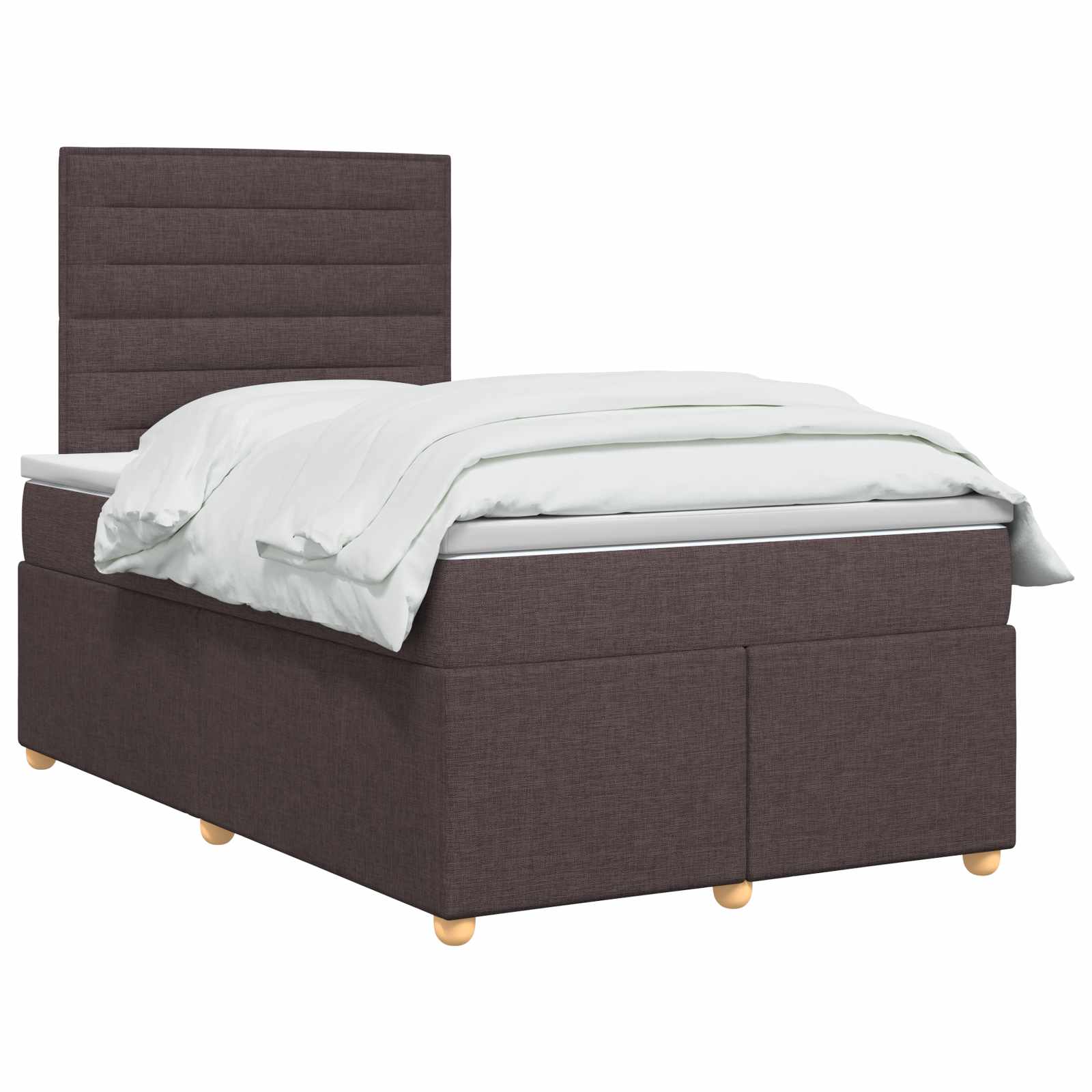 Boxspringbed met matras Donkerbruin 120 x 190 cm Stof – afbeelding 3