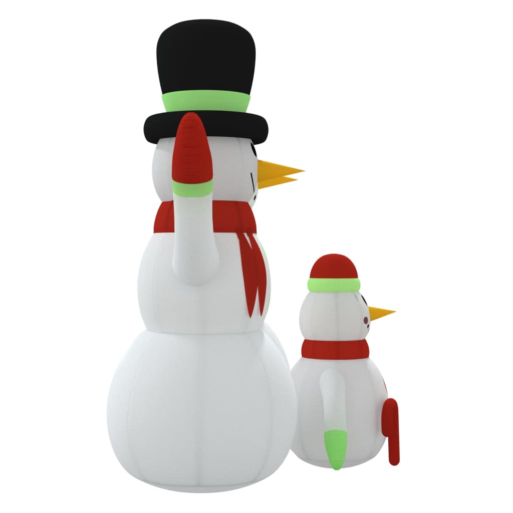 Sneeuwpopfamilie opblaasbaar met LED's 360 cm – afbeelding 5