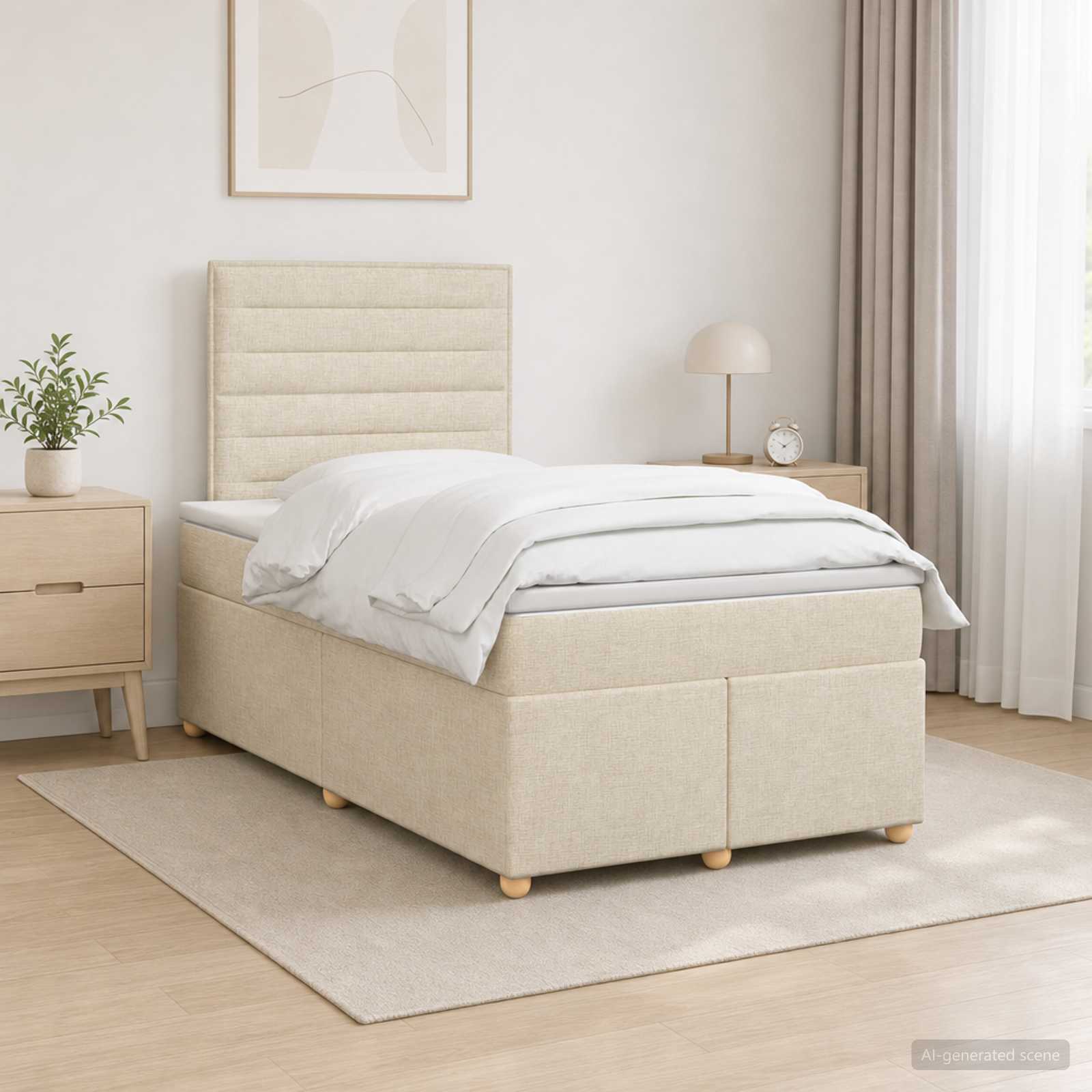 Boxspringbed met matras Donkerbruin 120 x 200 cm Stof