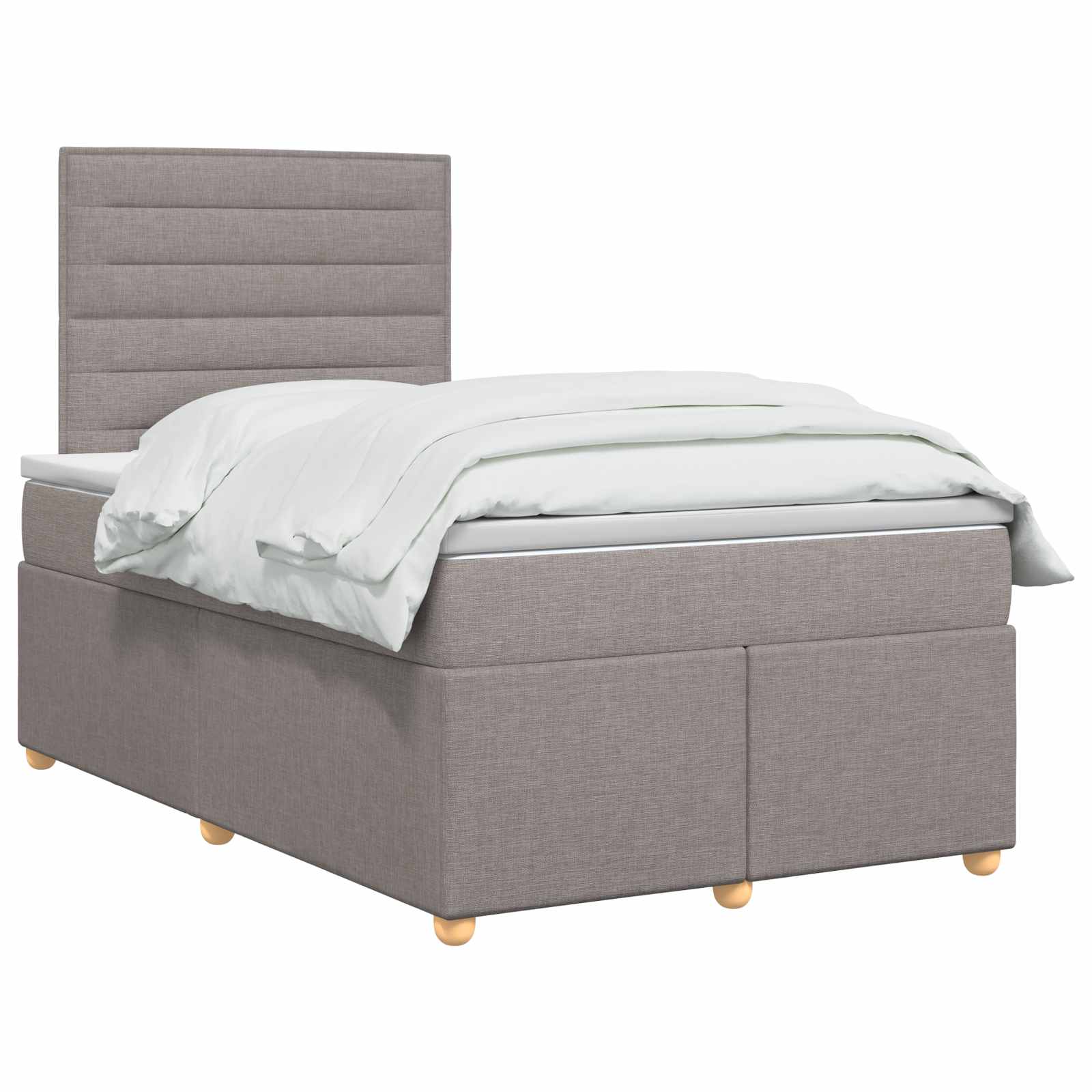 Boxspringbed met matras met hoofdeinde Taupe 120 x 200 cm Stof – afbeelding 3