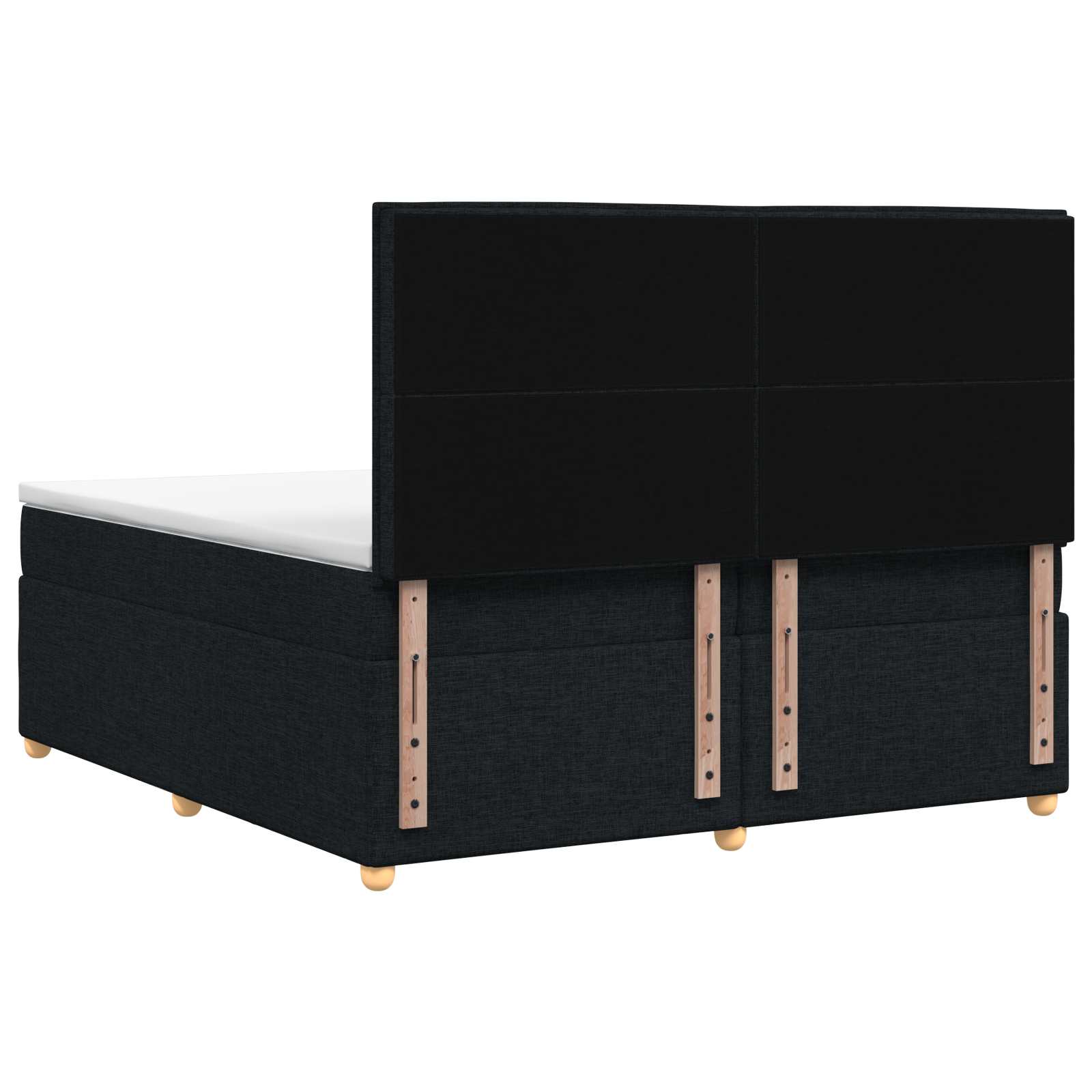Boxspringbed met matras met hoofdeinde Zwart 200 x 200 cm Stof – afbeelding 8