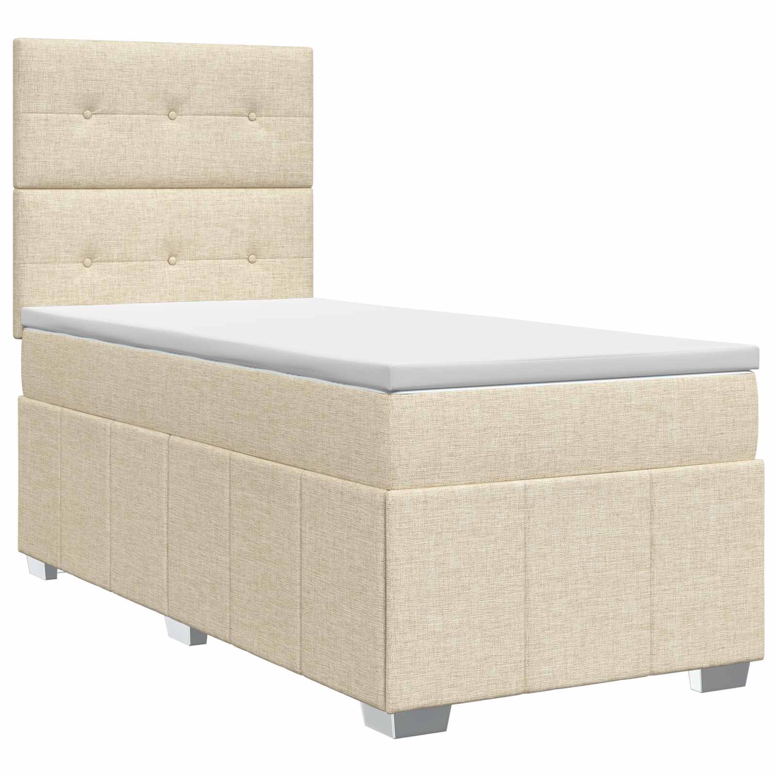 Boxspringbed met matras Crèmekleurig 80 x 200 cm Stof – afbeelding 2