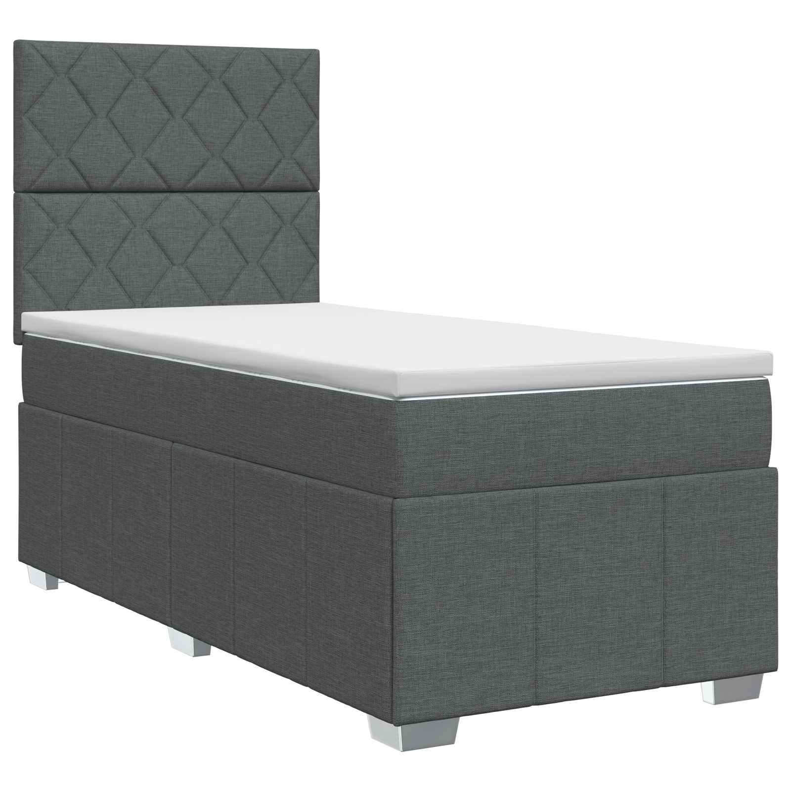 Boxspringbed met matras Donkergrijs 80 x 200 cm Stof – afbeelding 2