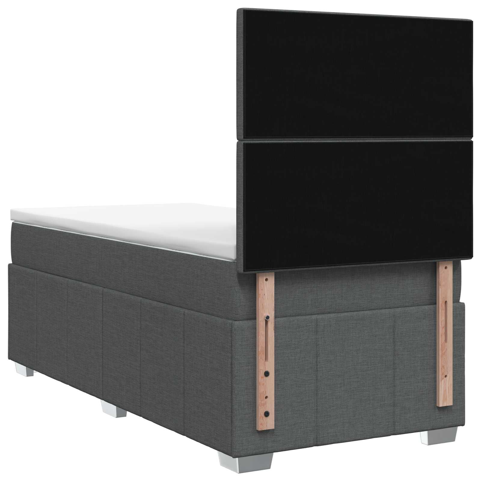 Boxspringbed met matras Donkergrijs 80 x 200 cm Stof – afbeelding 8
