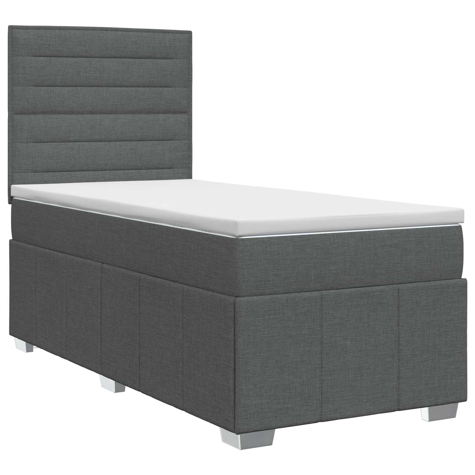 Boxspringbed met matras Donkergrijs 90 x 200 cm Stof – afbeelding 2