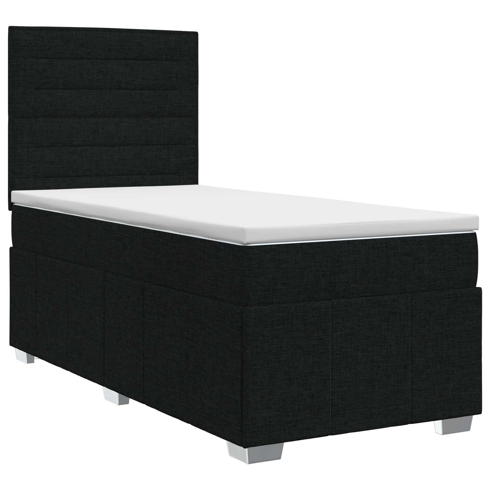Boxspringbed met matras met hoofdeinde Zwart 100 x 200 cm Stof – afbeelding 2