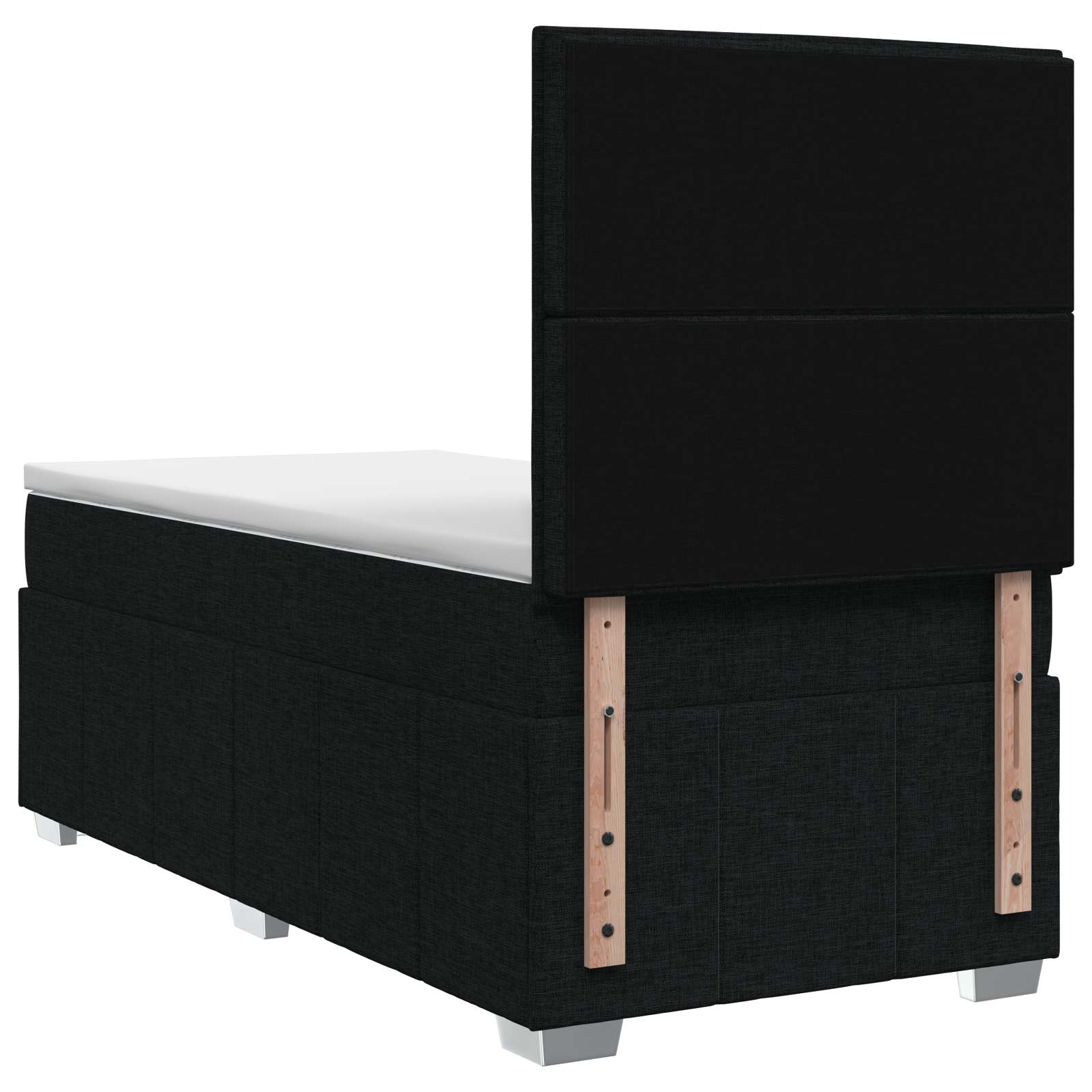 Boxspringbed met matras met hoofdeinde Zwart 100 x 200 cm Stof – afbeelding 8