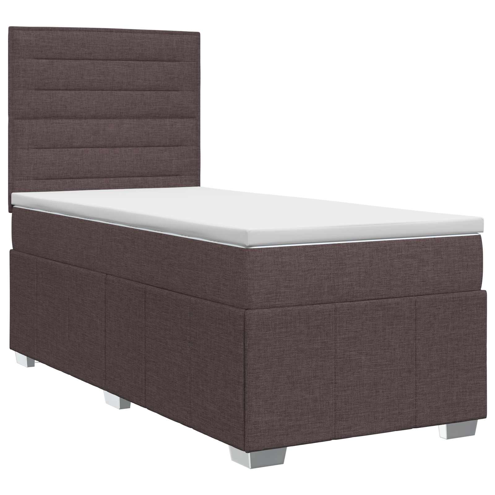 Boxspringbed met matras Donkerbruin 100 x 200 cm Stof – afbeelding 2