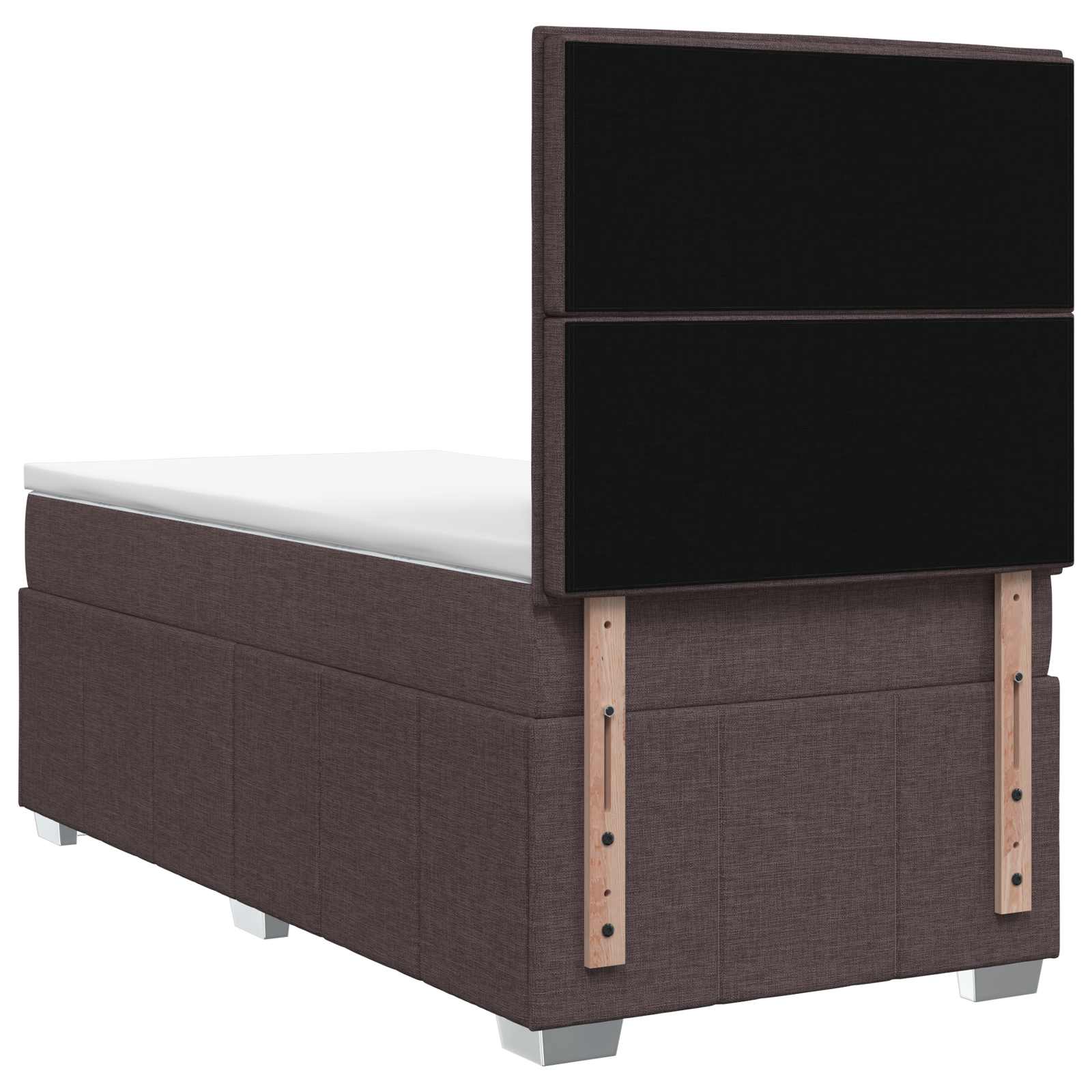 Boxspringbed met matras Donkerbruin 100 x 200 cm Stof – afbeelding 8