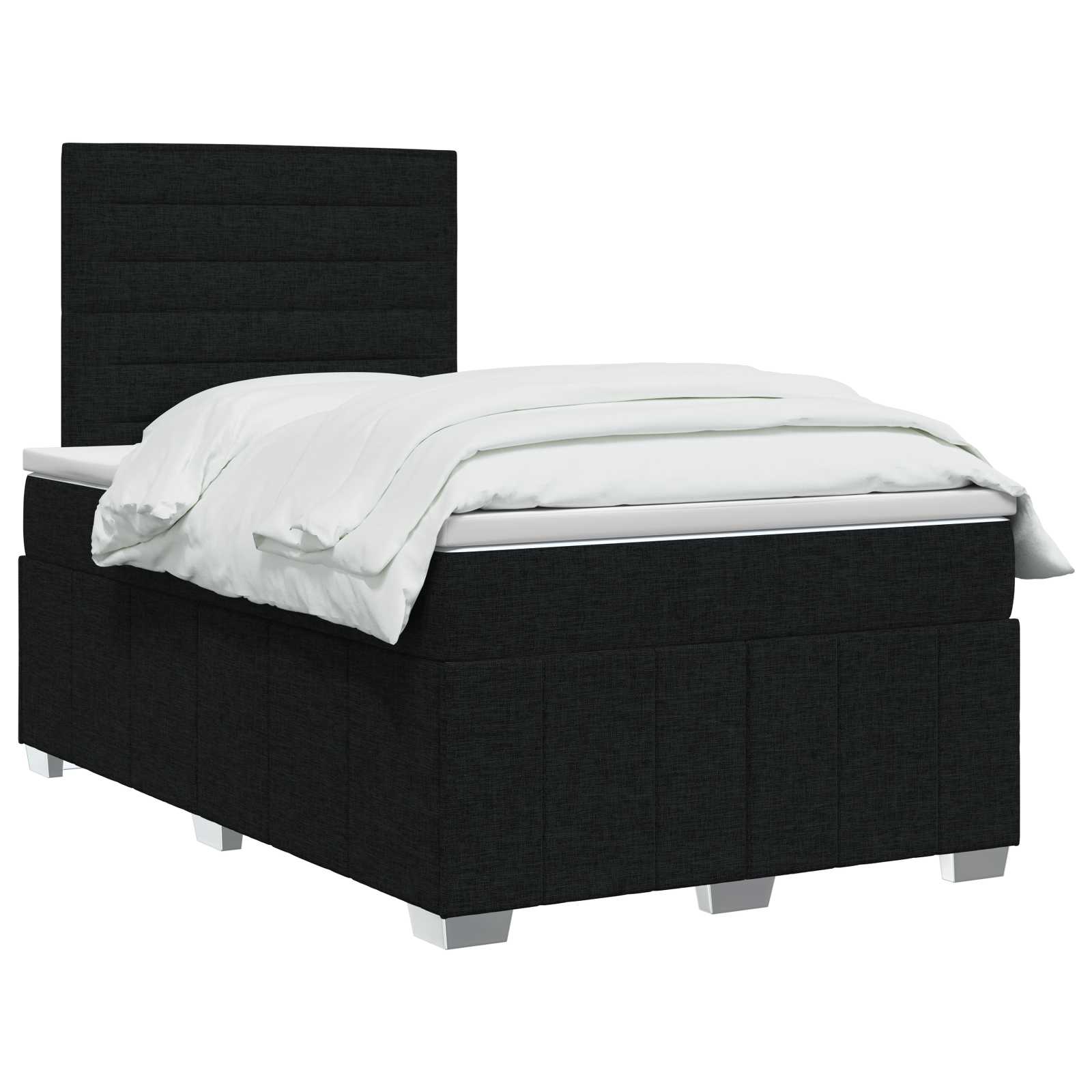 Boxspringbed met matras met hoofdeinde Zwart 120 x 190 cm Stof – afbeelding 3