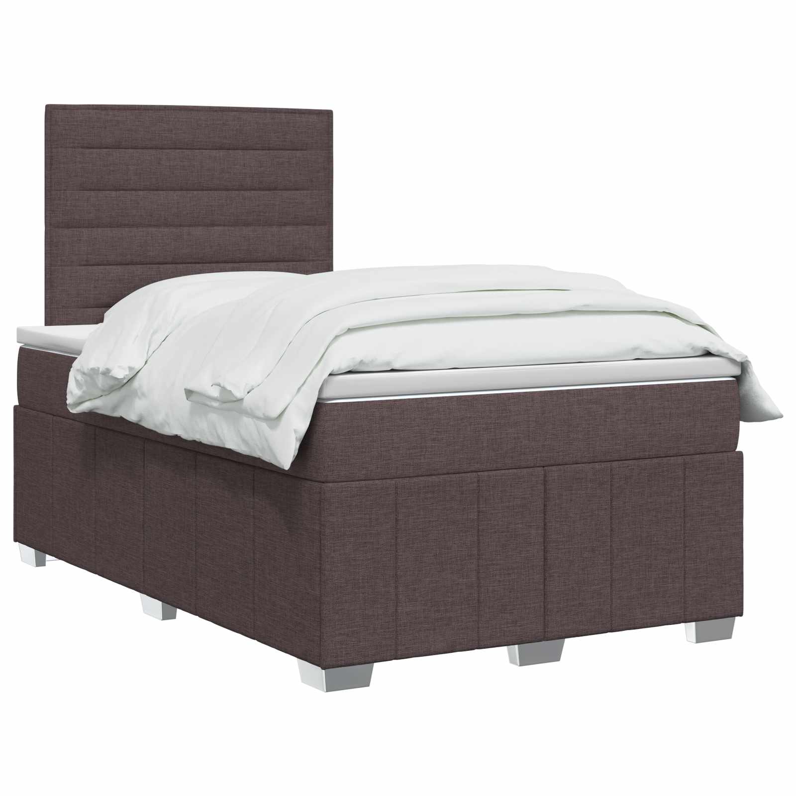 Boxspringbed met matras Donkerbruin 120 x 190 cm Stof – afbeelding 3