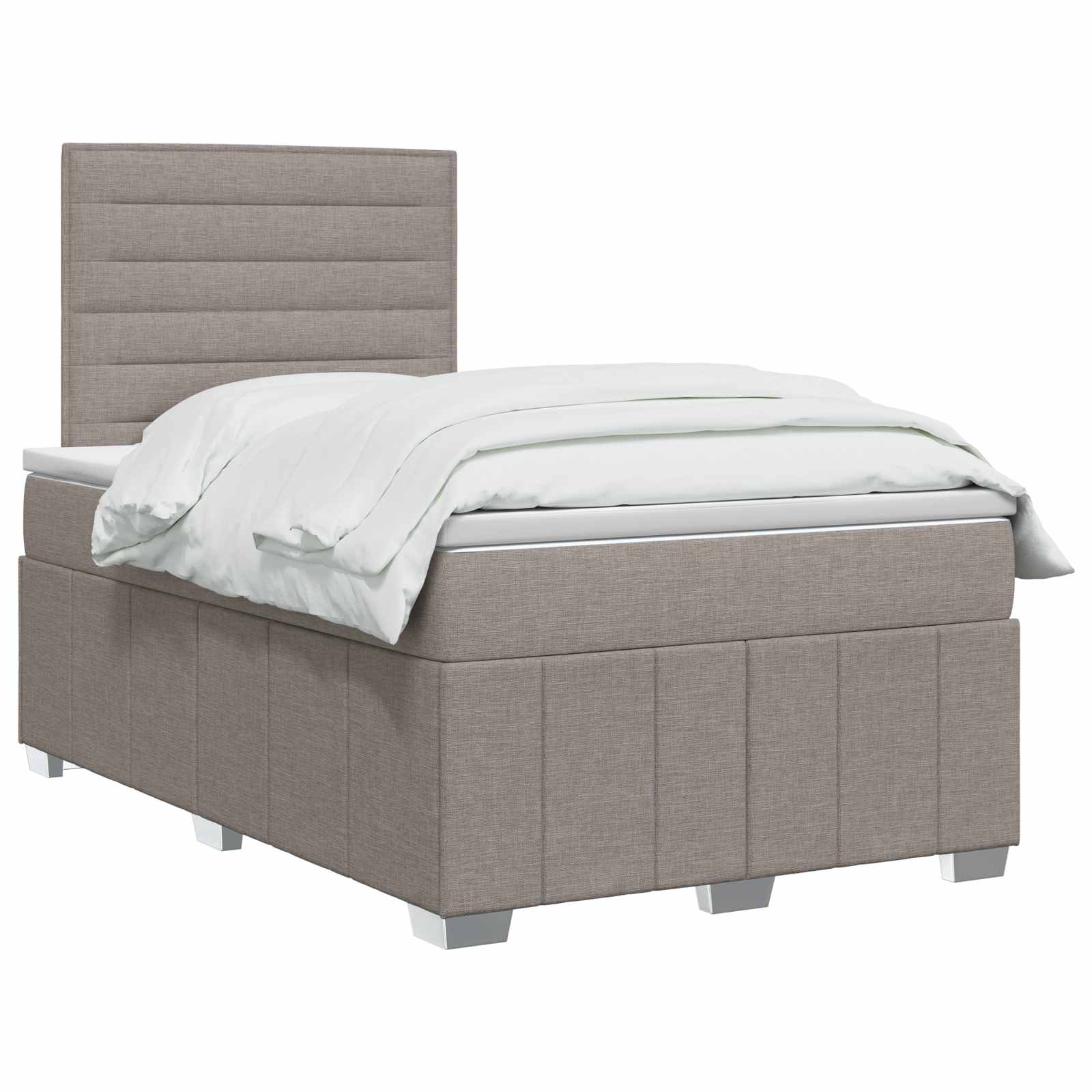 Boxspringbed met matras met hoofdeinde Taupe 120 x 190 cm Stof – afbeelding 3