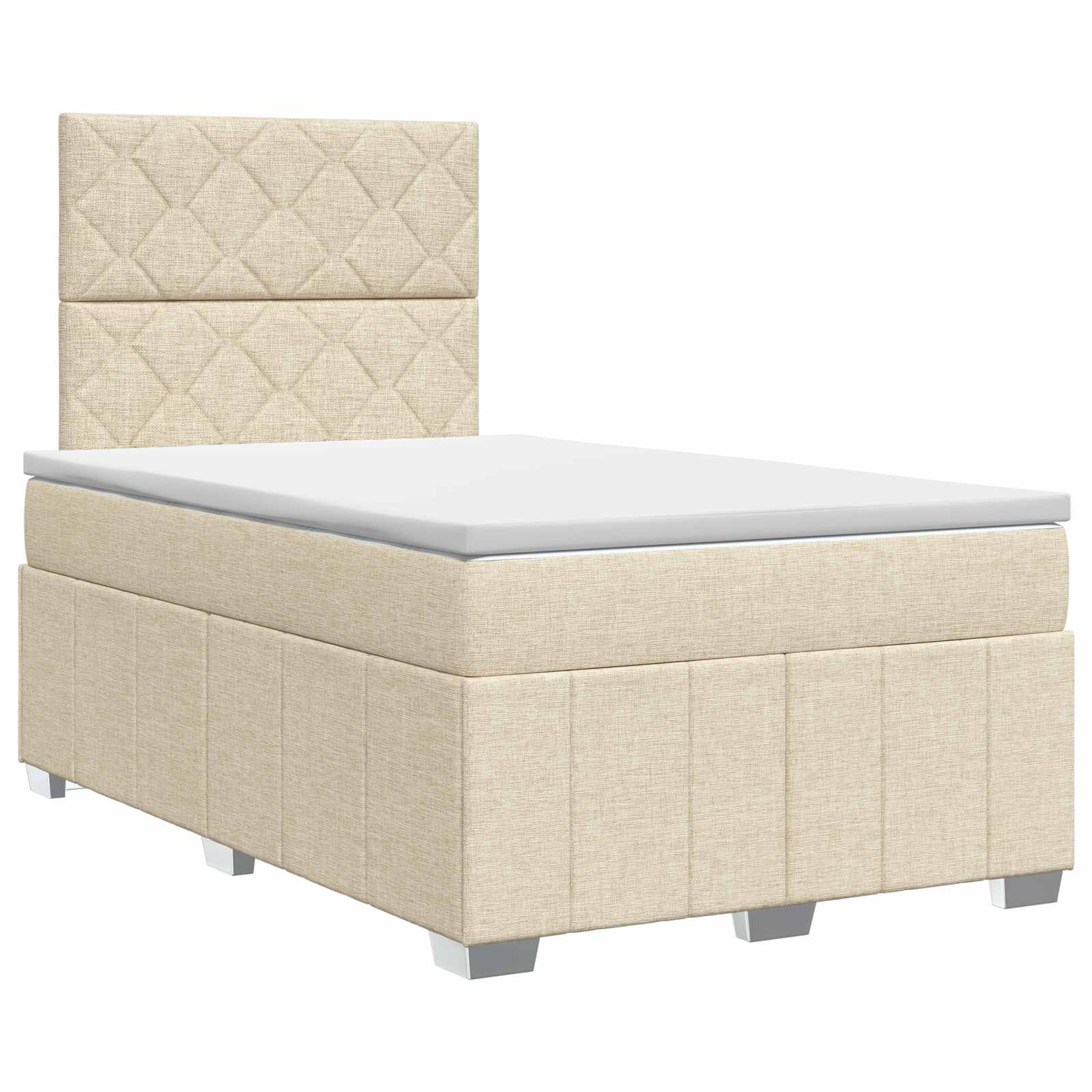 Boxspringbed met matras Crèmekleurig 120 x 200 cm Stof