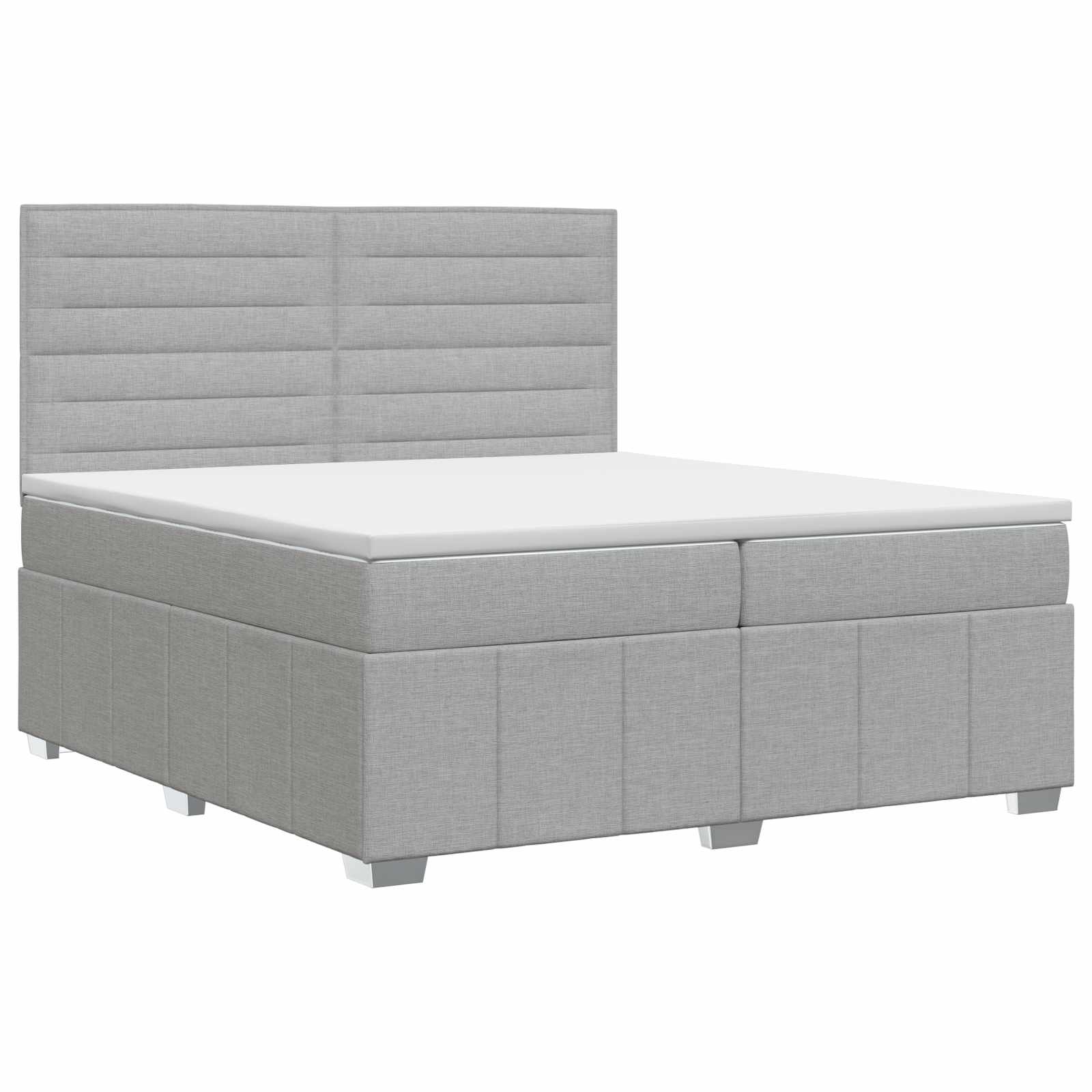 Boxspringbed met matras Lichtgrijs 160 x 200 cm Stof – afbeelding 2
