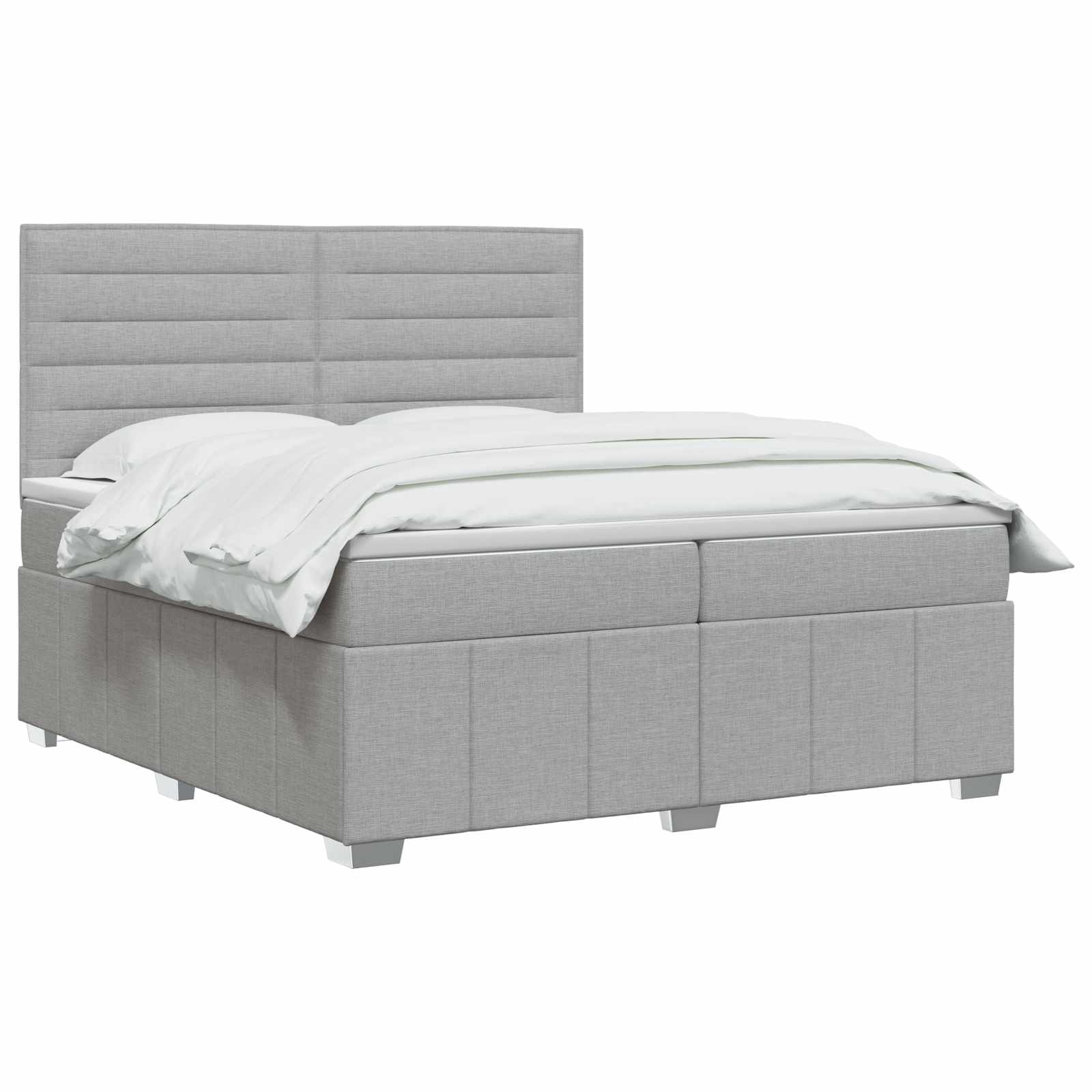Boxspringbed met matras Lichtgrijs 160 x 200 cm Stof – afbeelding 3