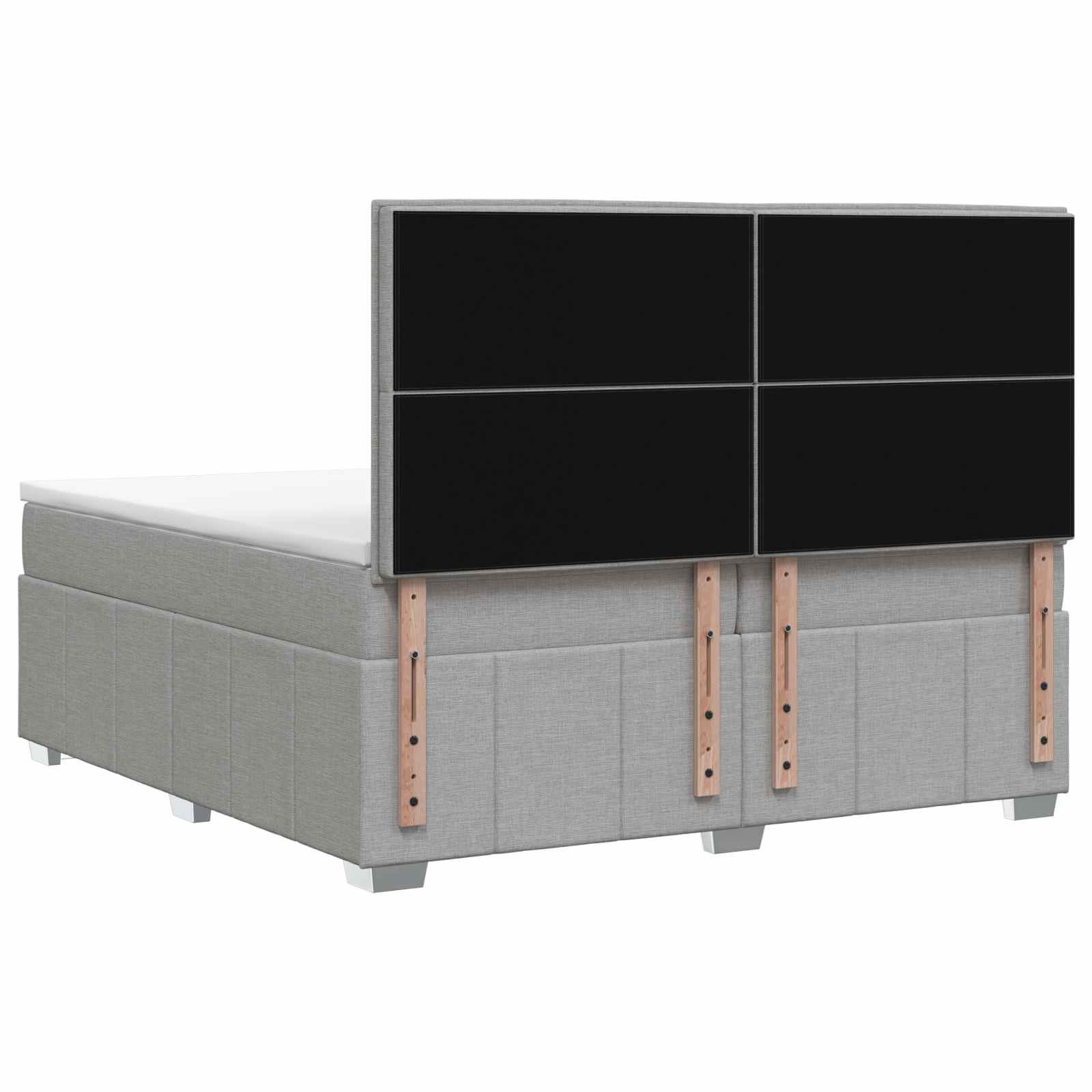 Boxspringbed met matras Lichtgrijs 160 x 200 cm Stof – afbeelding 8