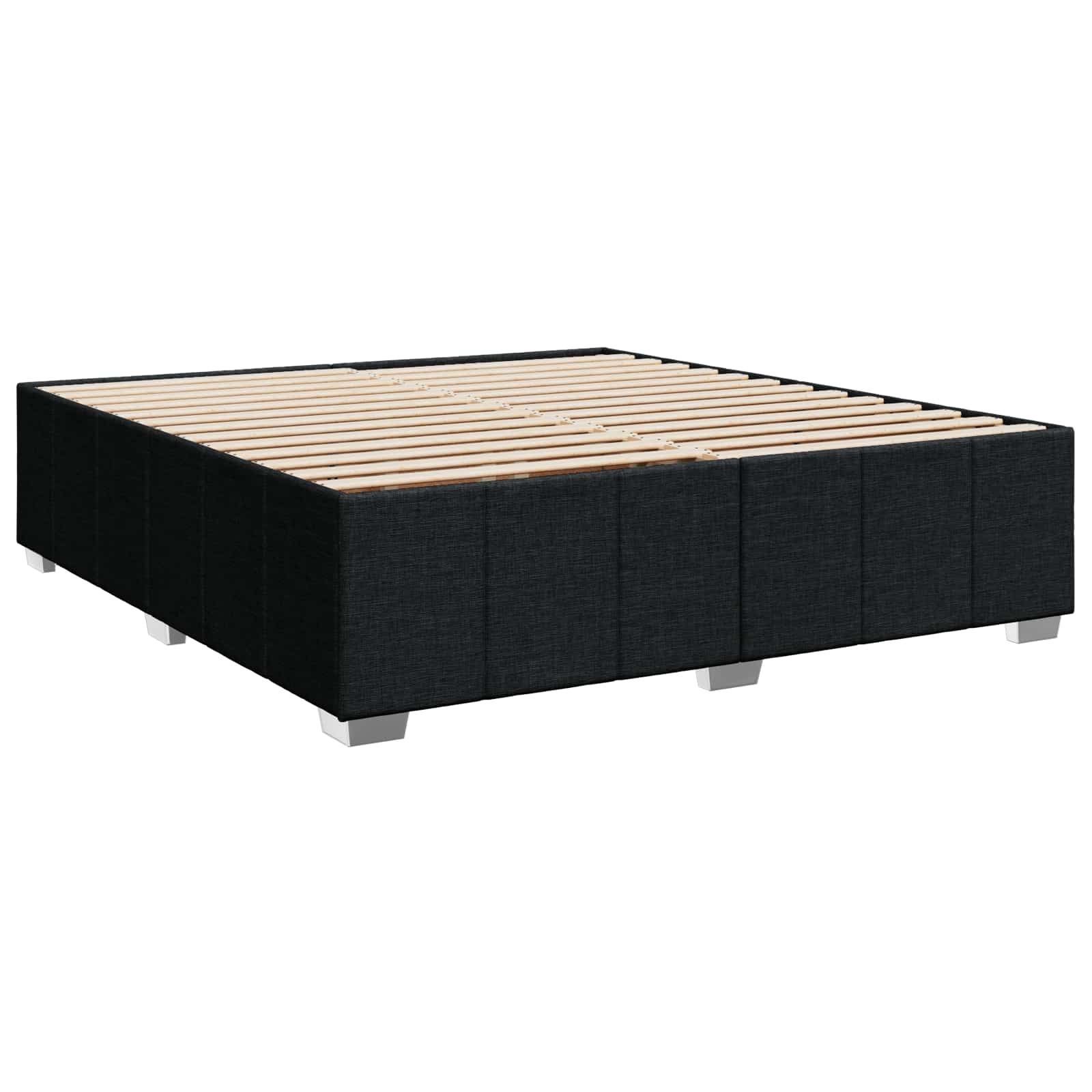 Boxspringbed met matras met hoofdeinde Zwart 200 x 200 cm Stof – afbeelding 5