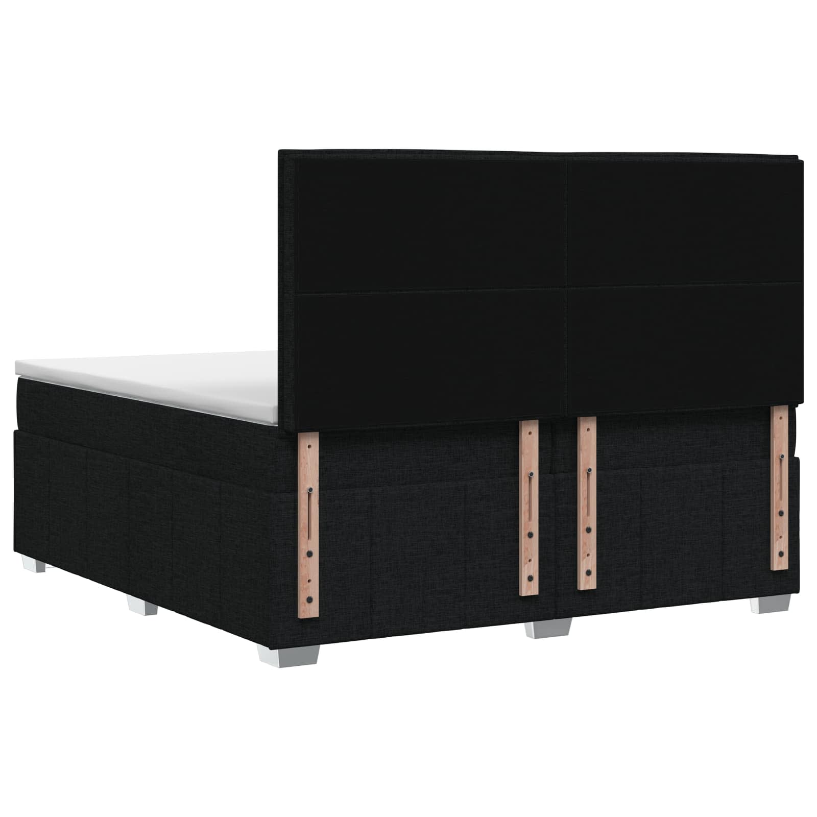 Boxspringbed met matras met hoofdeinde Zwart 200 x 200 cm Stof – afbeelding 8