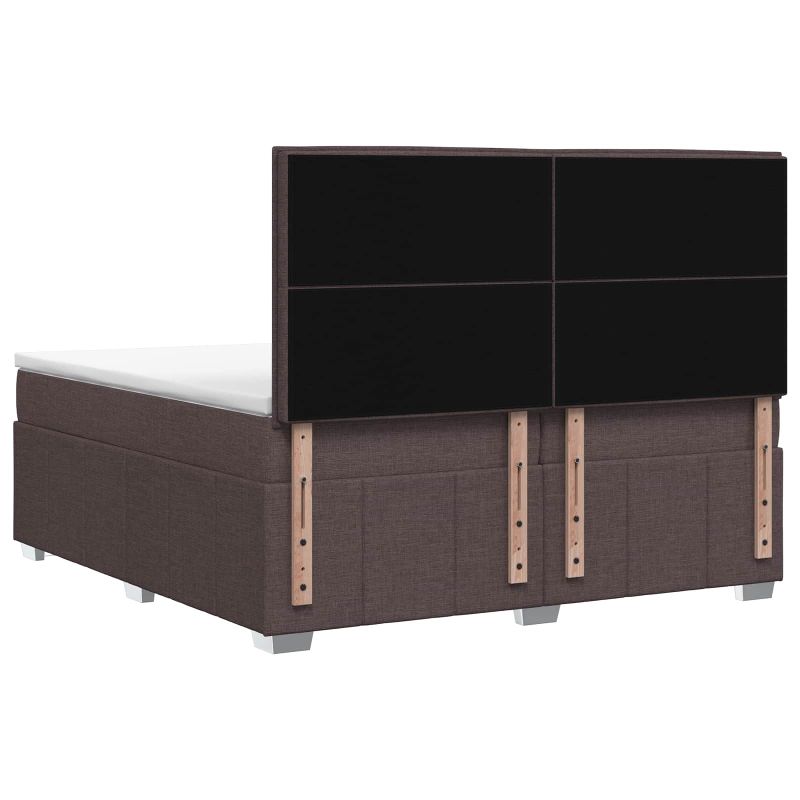 Boxspringbed met matras Donkerbruin 200 x 200 cm Stof – afbeelding 8