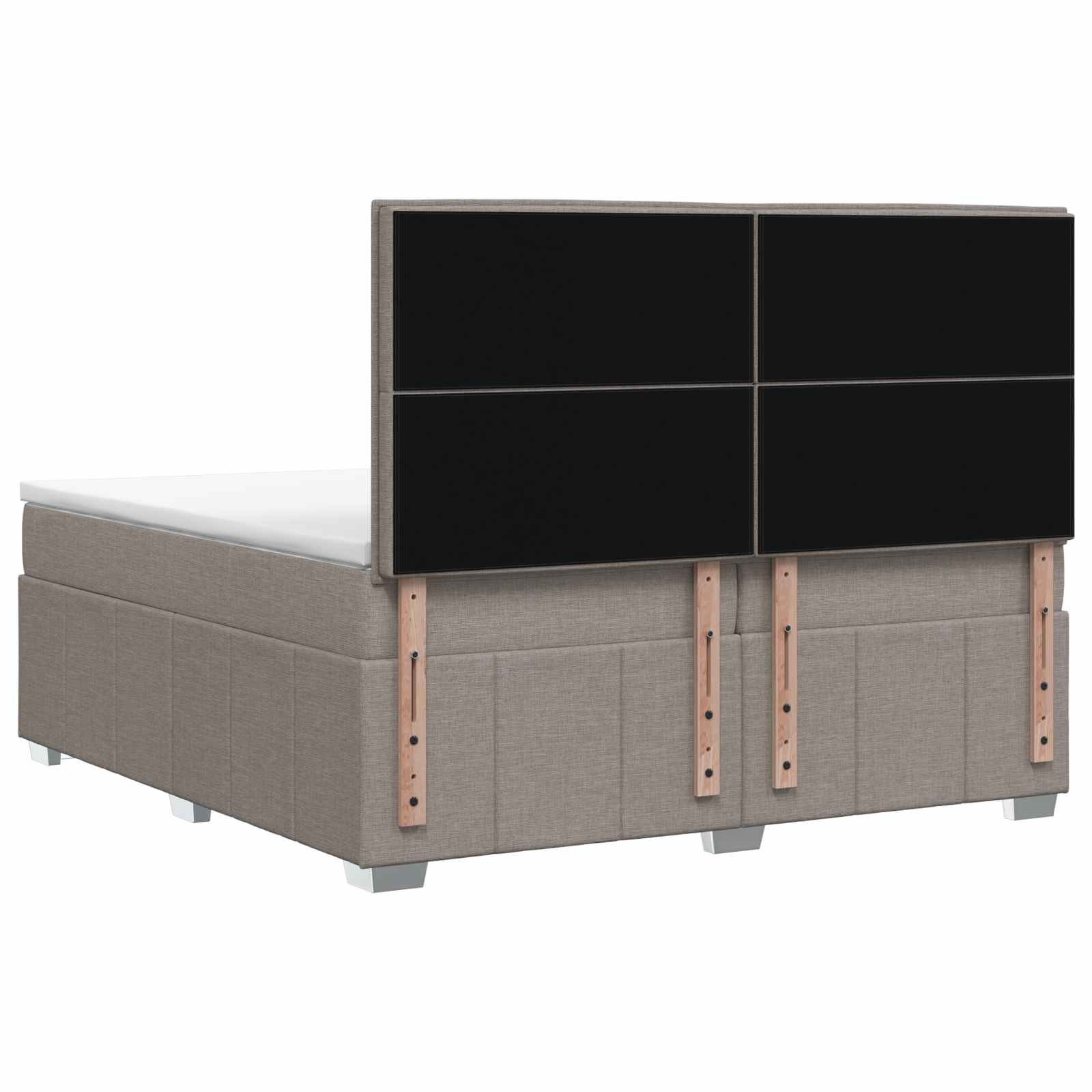 Boxspringbed met matras met hoofdeinde Taupe 200 x 200 cm Stof – afbeelding 8