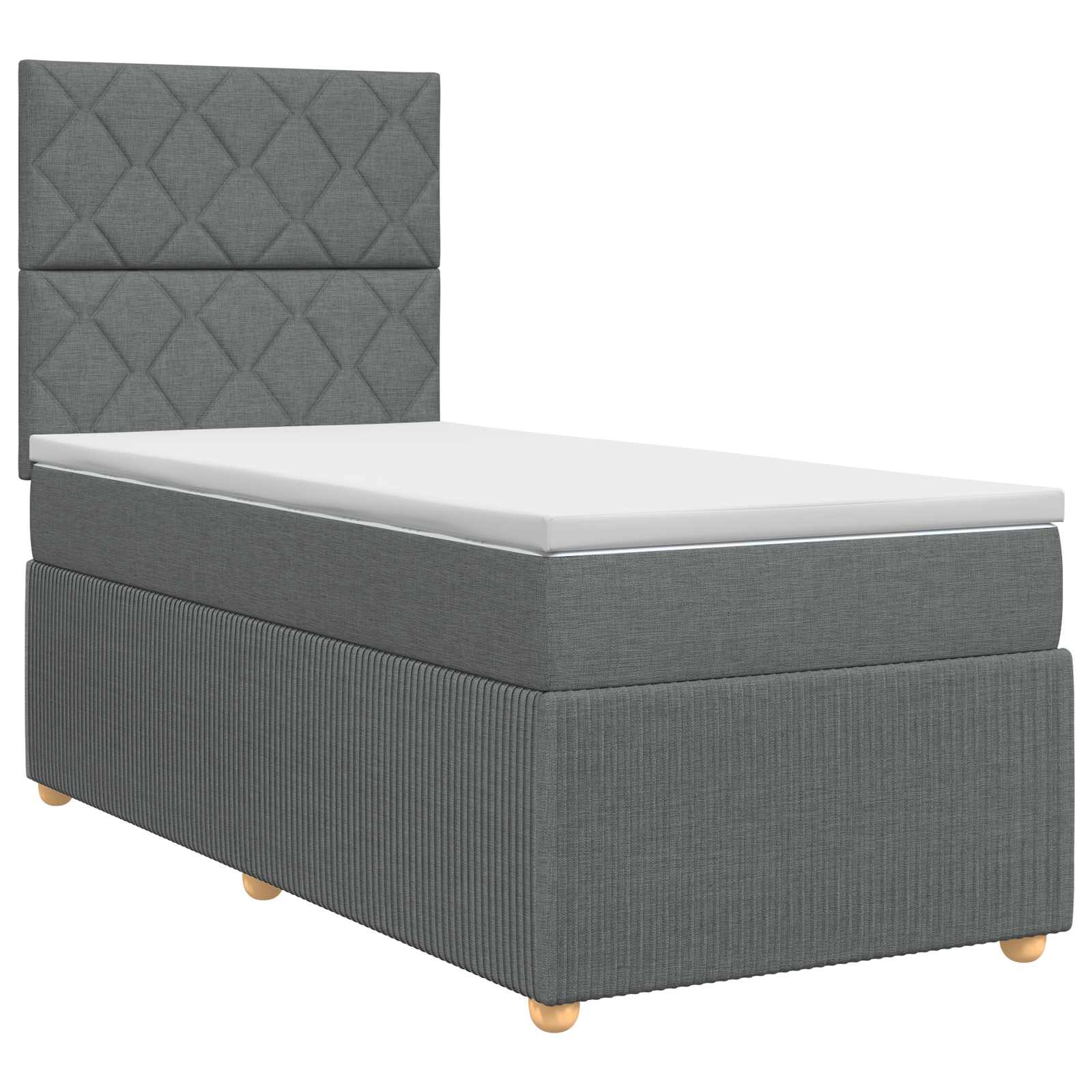 Boxspringbed met matras Donkergrijs 80 x 200 cm Stof – afbeelding 2