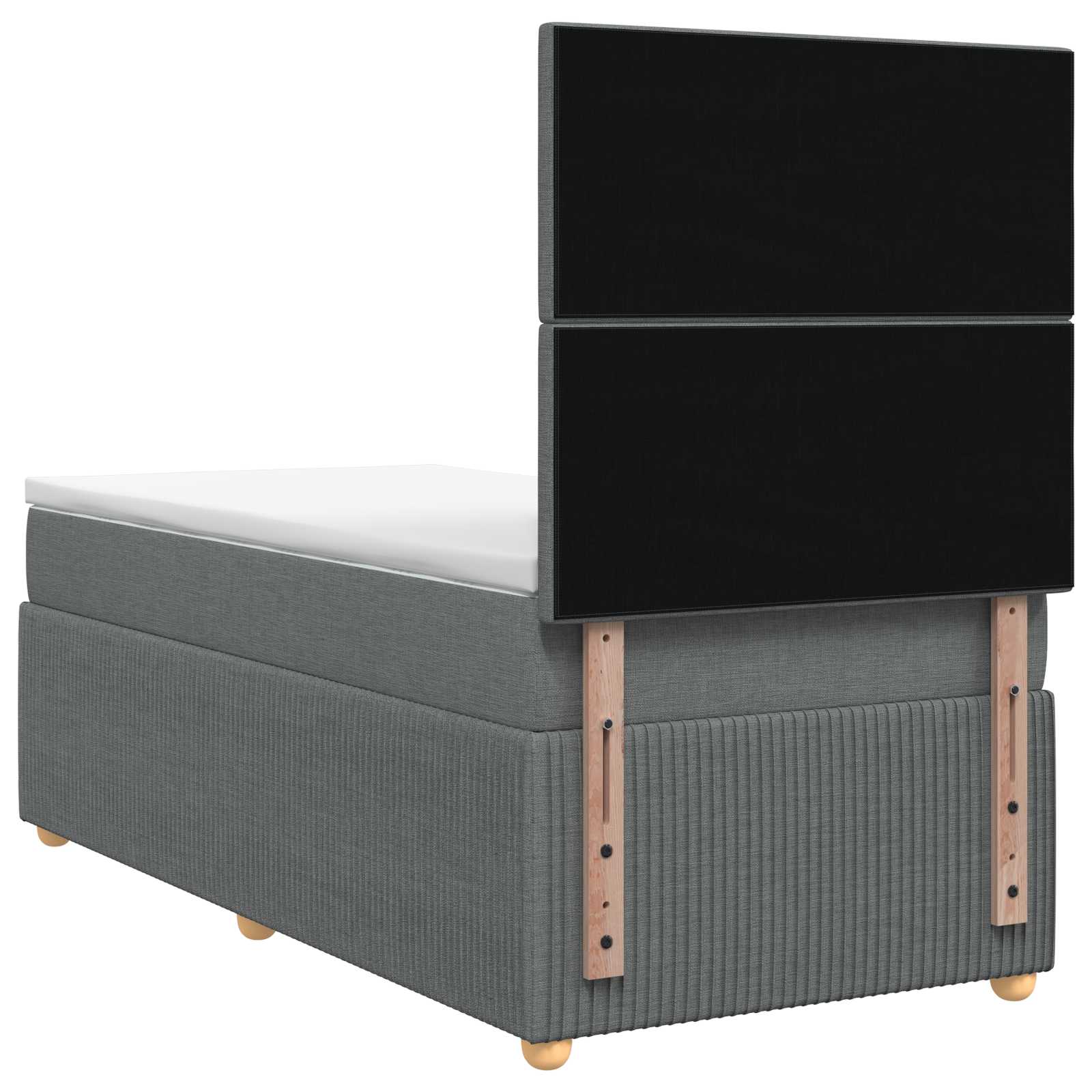 Boxspringbed met matras Donkergrijs 80 x 200 cm Stof – afbeelding 8