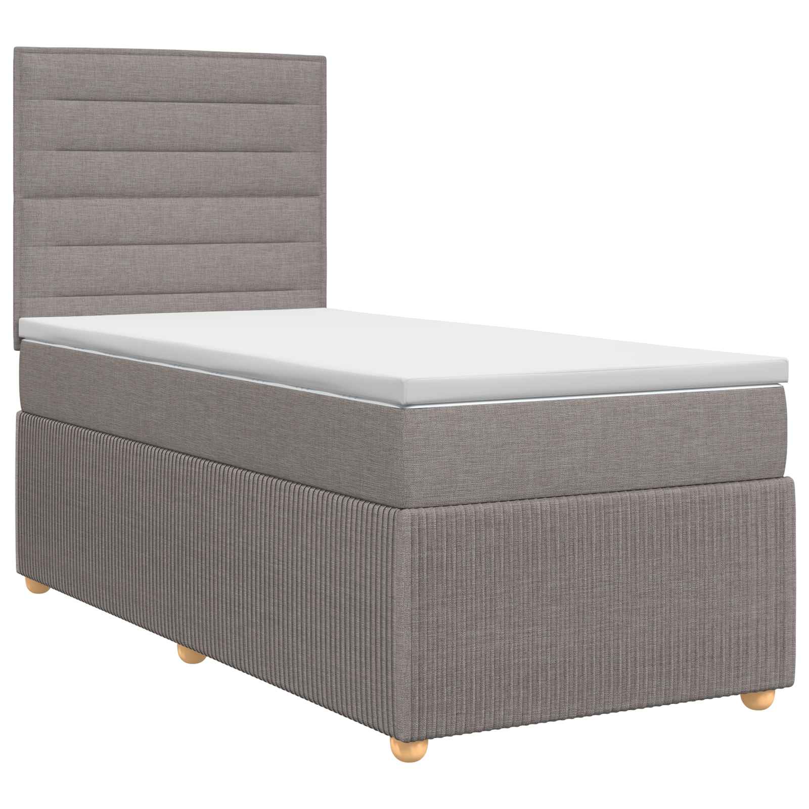 Boxspringbed met matras met hoofdeinde Taupe 90 x 200 cm Stof – afbeelding 2