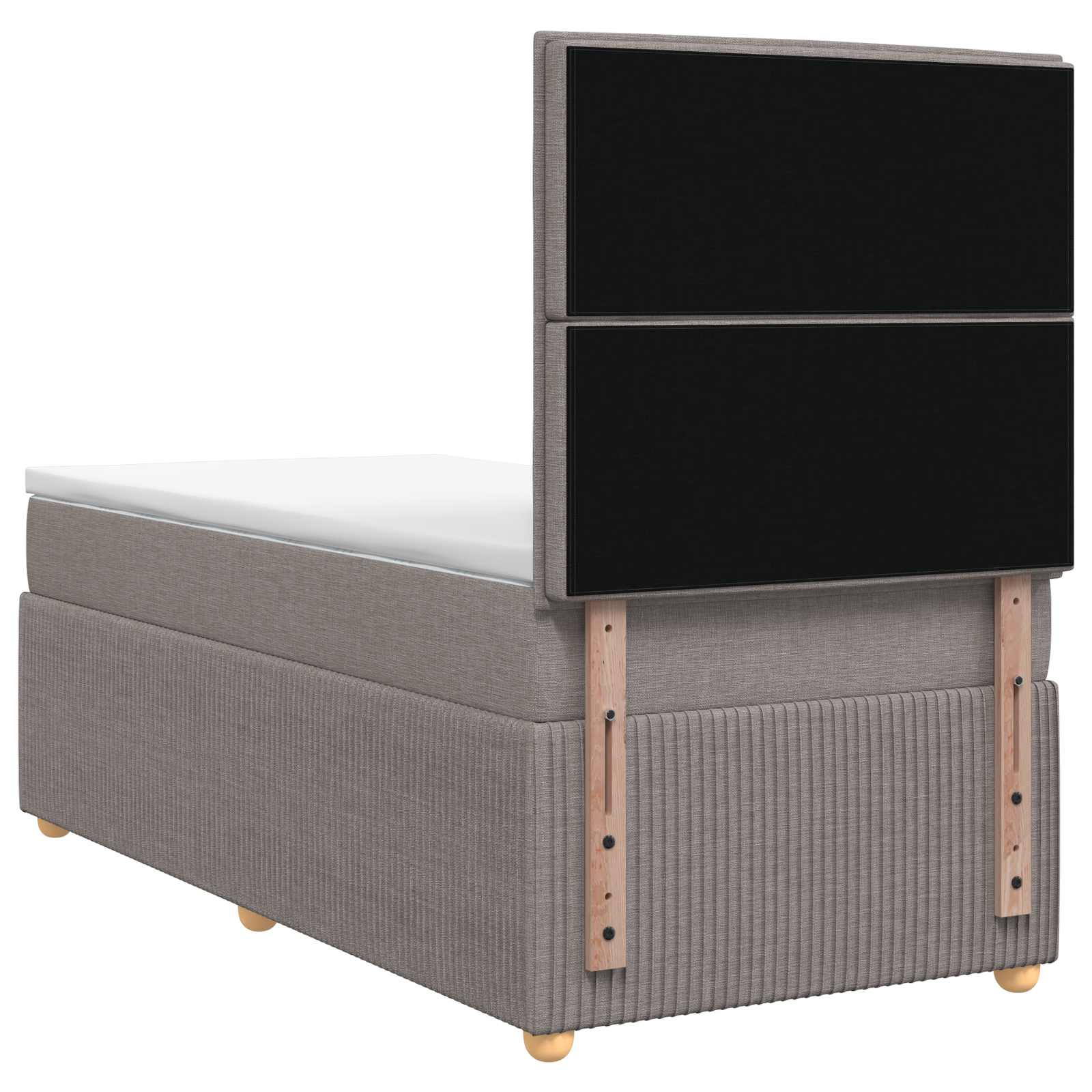 Boxspringbed met matras met hoofdeinde Taupe 90 x 200 cm Stof – afbeelding 8