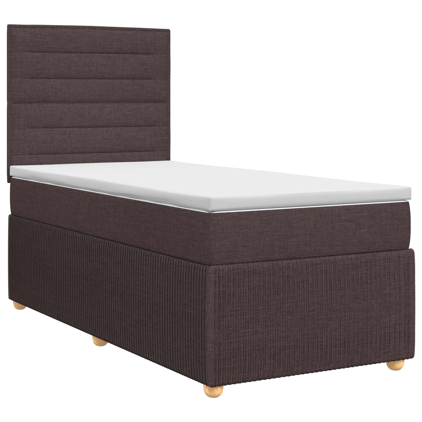 Boxspringbed met matras Donkerbruin 100 x 200 cm Stof – afbeelding 2