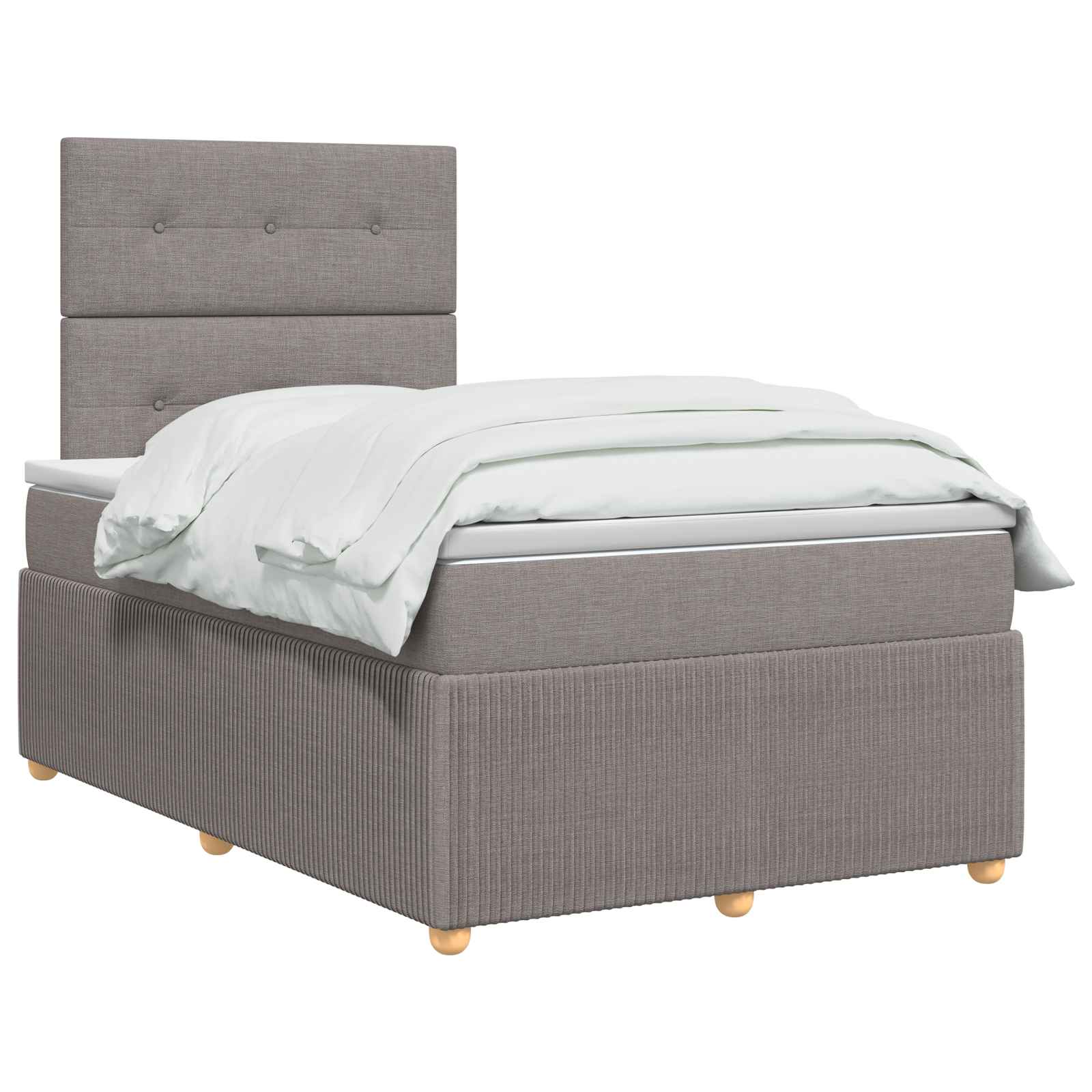 Boxspringbed met matras met hoofdeinde Taupe 120 x 200 cm Stof – afbeelding 3