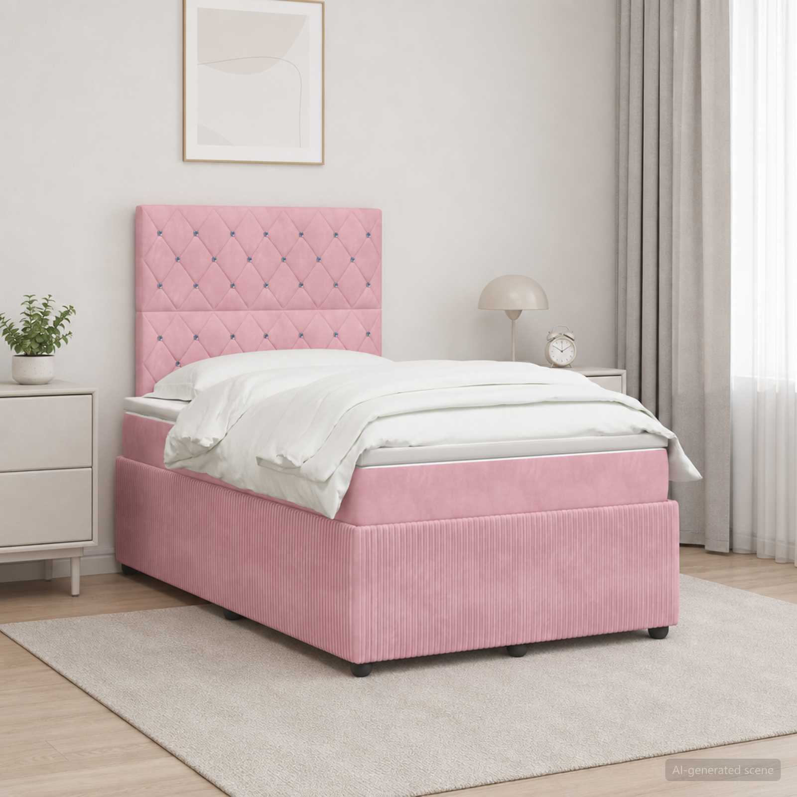 Boxspringbed met matras Roze 120 x 190 cm Fluweel