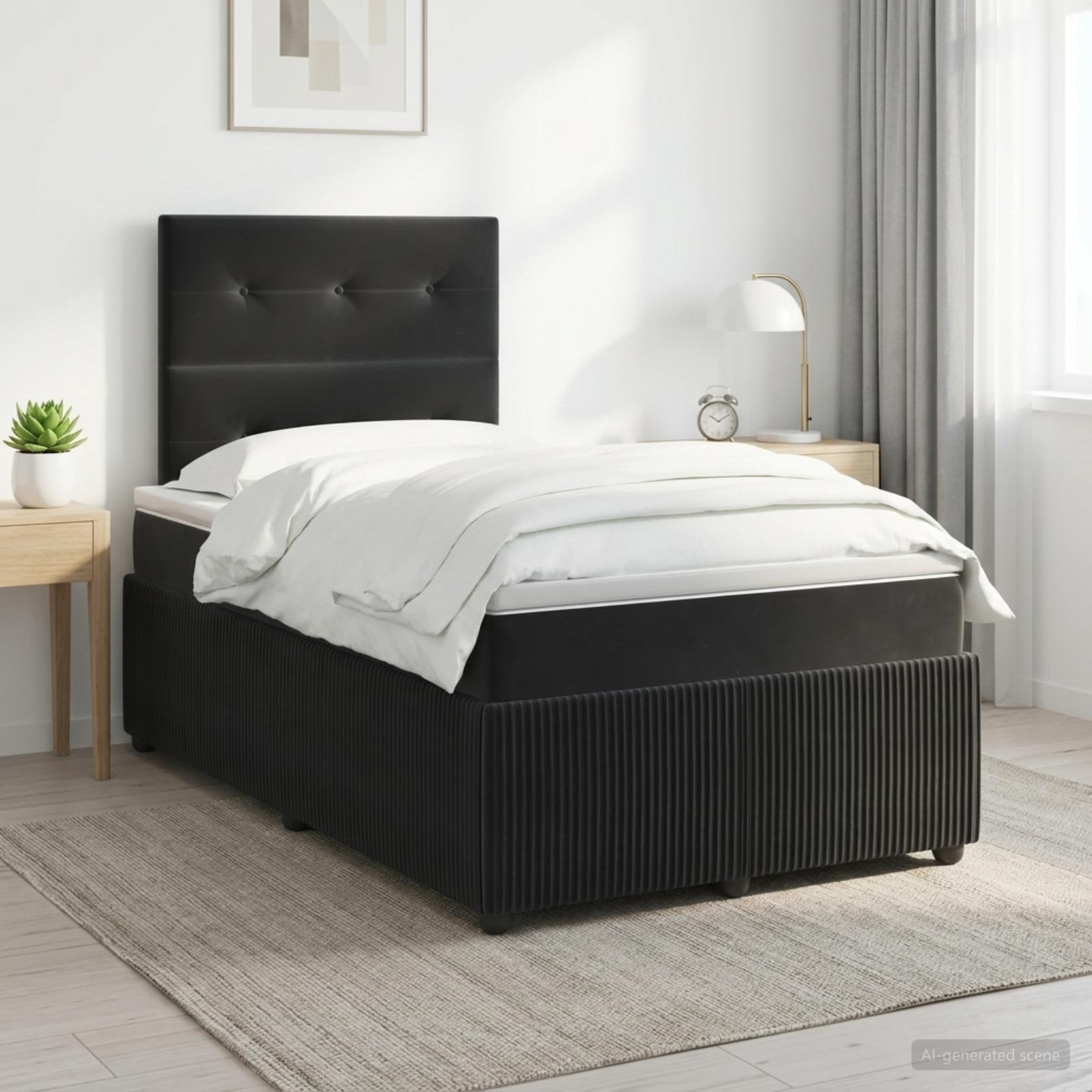 Boxspringbed met matras Zwart 120 x 190 cm Fluweel