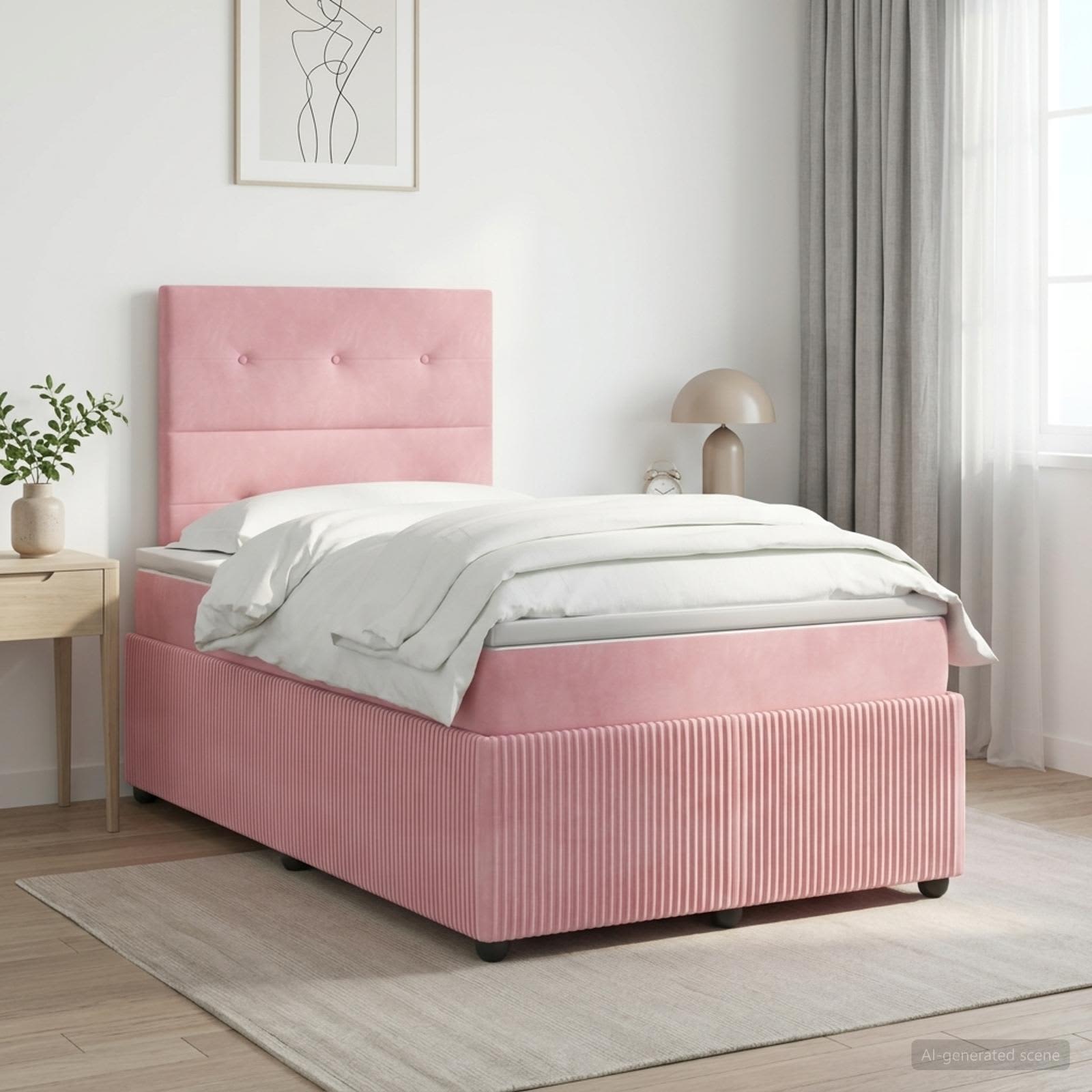 Boxspringbed met matras Roze 120 x 190 cm Fluweel