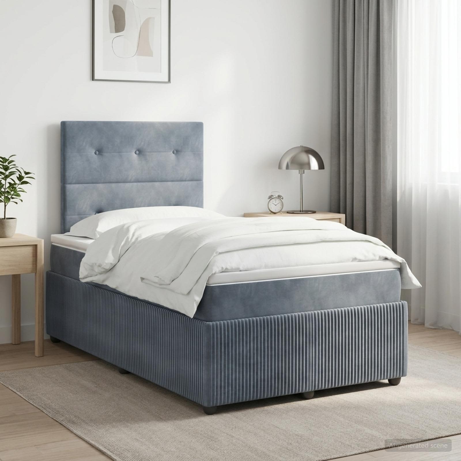 Boxspringbed met matras Donkergrijs 120 x 200 cm Fluweel