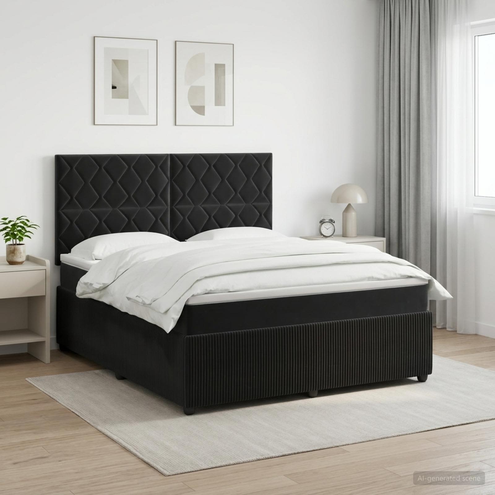 Boxspringbed met matras Zwart 140 x 200 cm Fluweel