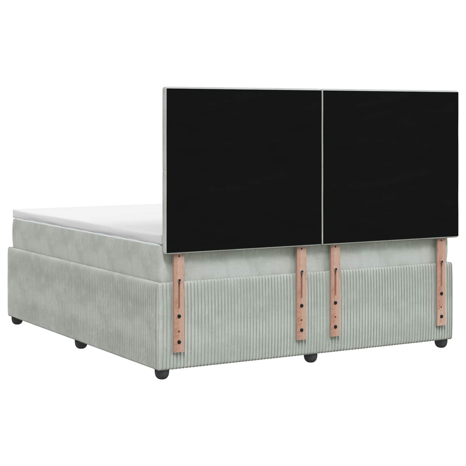 Boxspringbed met matras Lichtgrijs 160 x 200 cm Fluweel – afbeelding 8