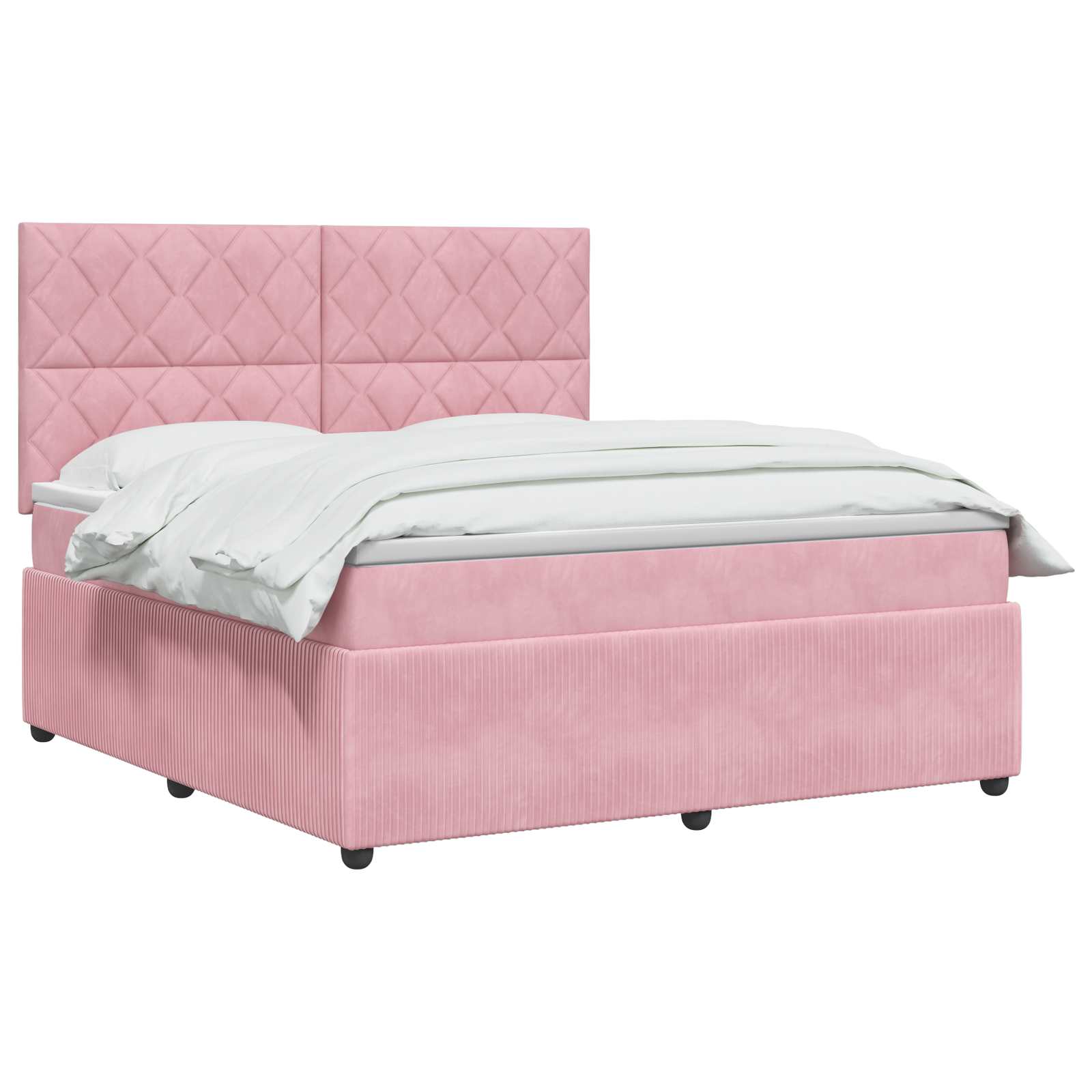 Boxspringbed met matras Roze 180 x 200 cm Fluweel – afbeelding 3