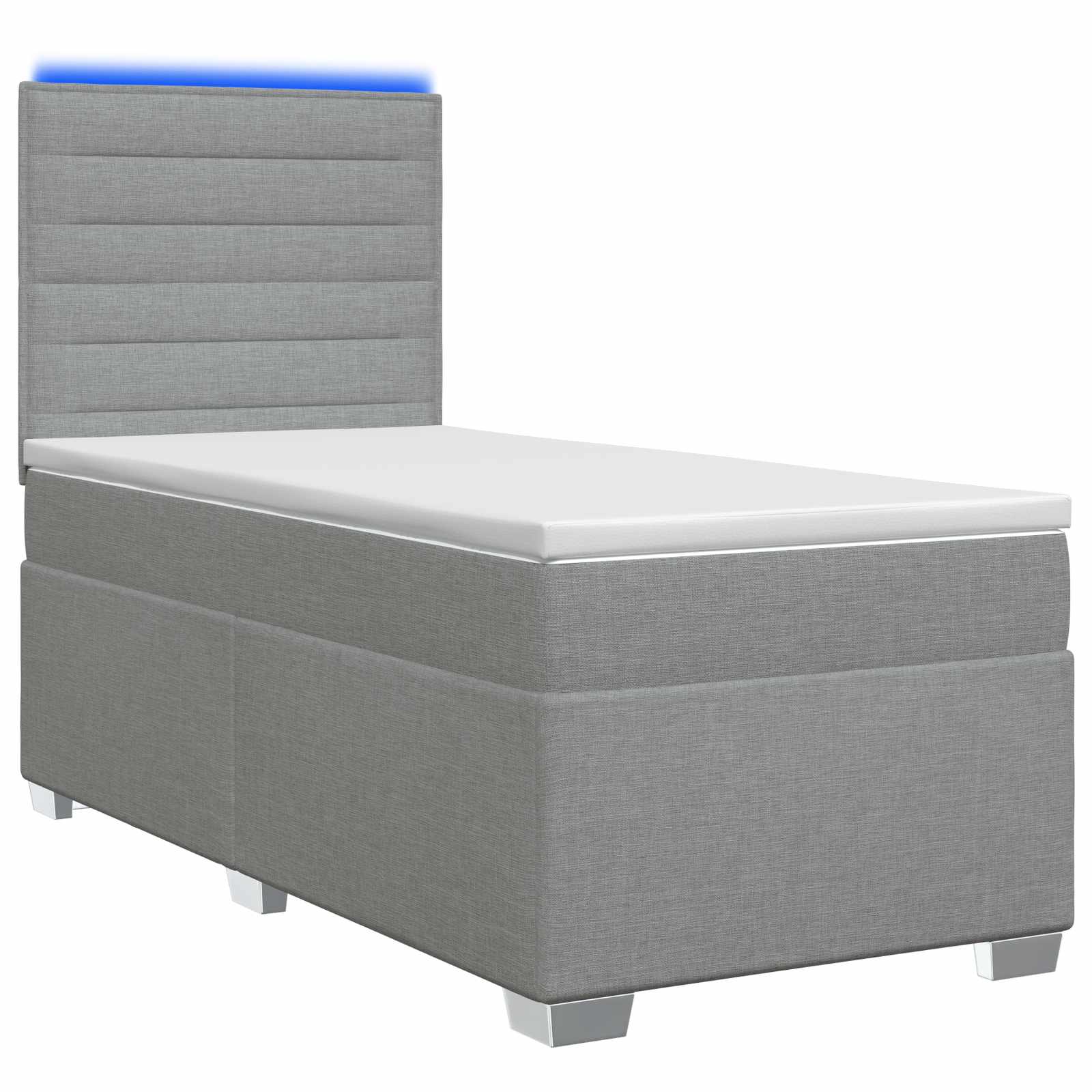 Boxspringbed met matras Lichtgrijs 80 x 200 cm Stof