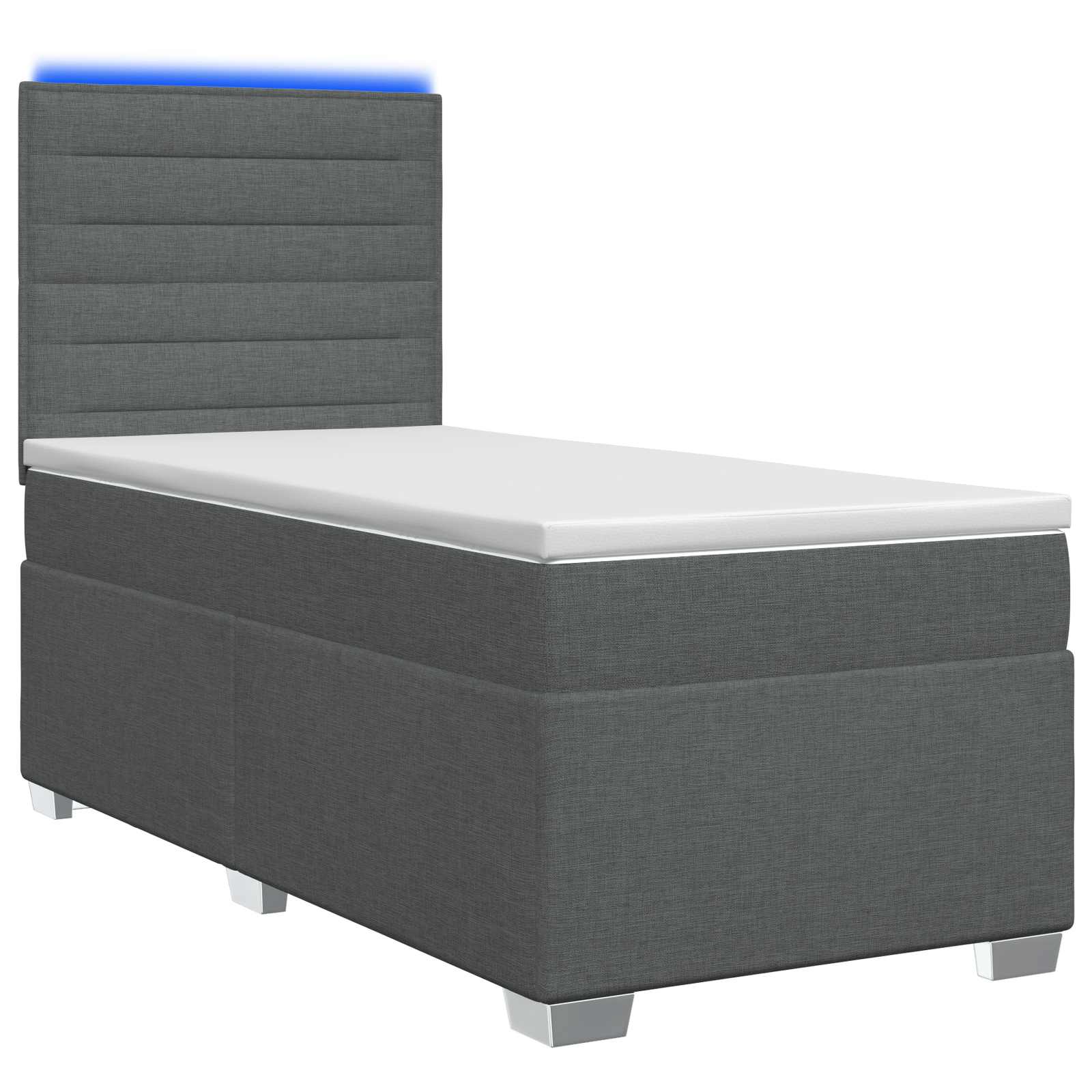 Boxspringbed met matras Donkergrijs 80 x 200 cm Stof