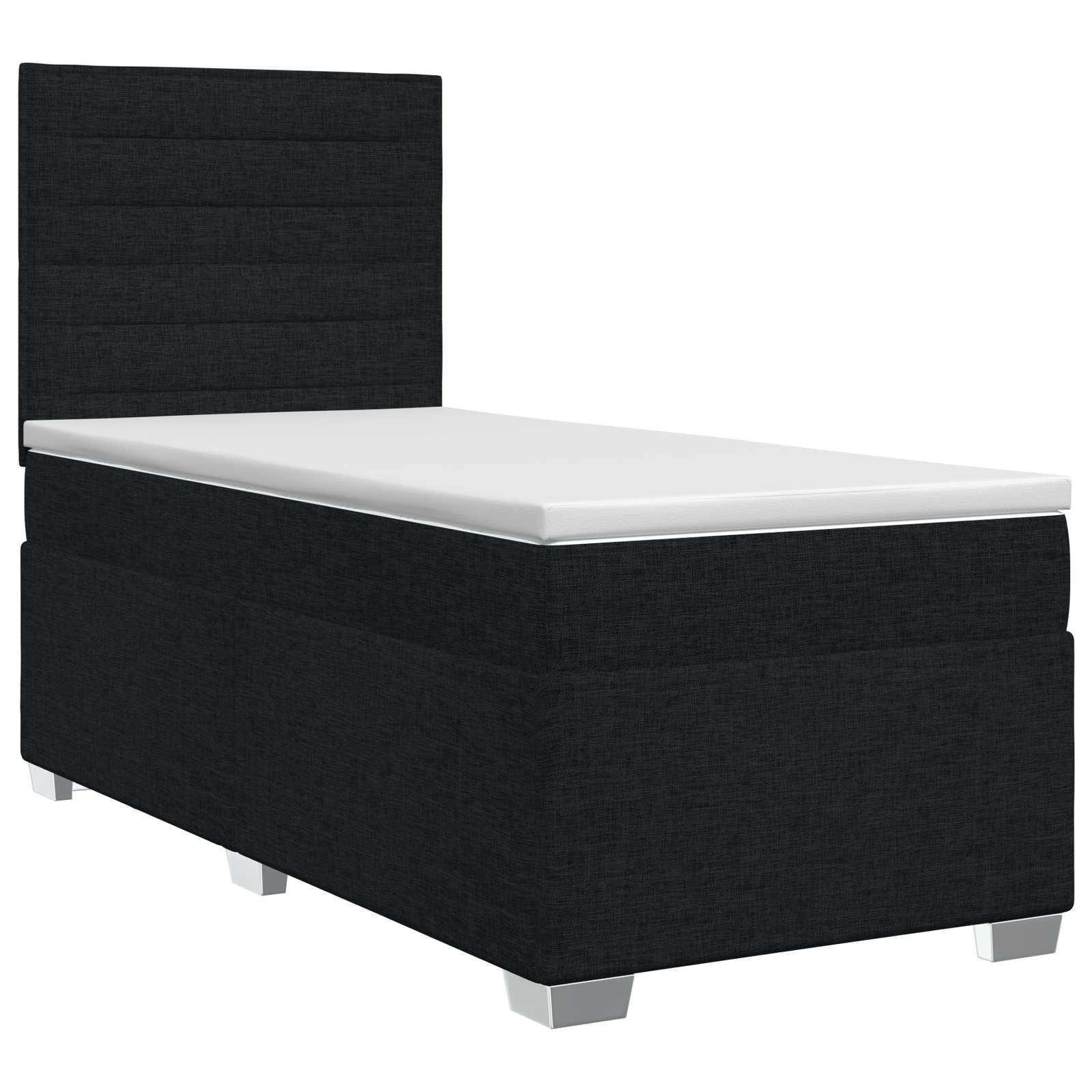 Boxspringbed met matras met hoofdeinde Zwart 80 x 200 cm Stof