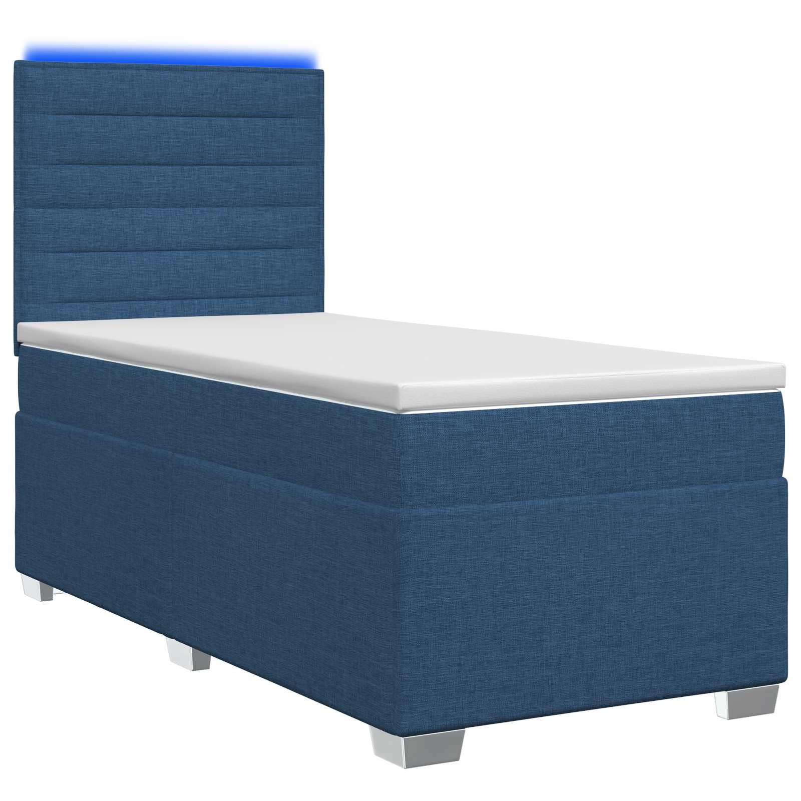 Boxspringbed met matras met hoofdeinde Blauw 80 x 200 cm Stof