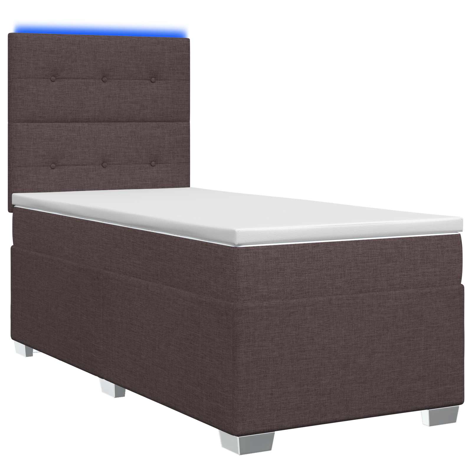 Boxspringbed met matras Donkerbruin 80 x 200 cm Stof